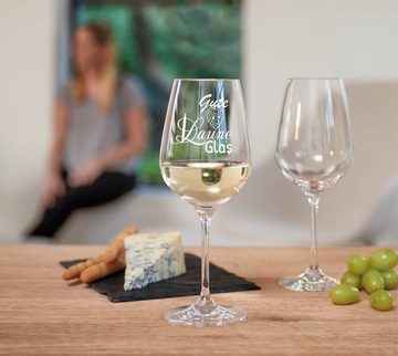 KS Laserdesign Weinglas Leonardo mit Gravur -Gute Laune Glas- Geschenke für Frauen & Männer, Glas, Lasergravur