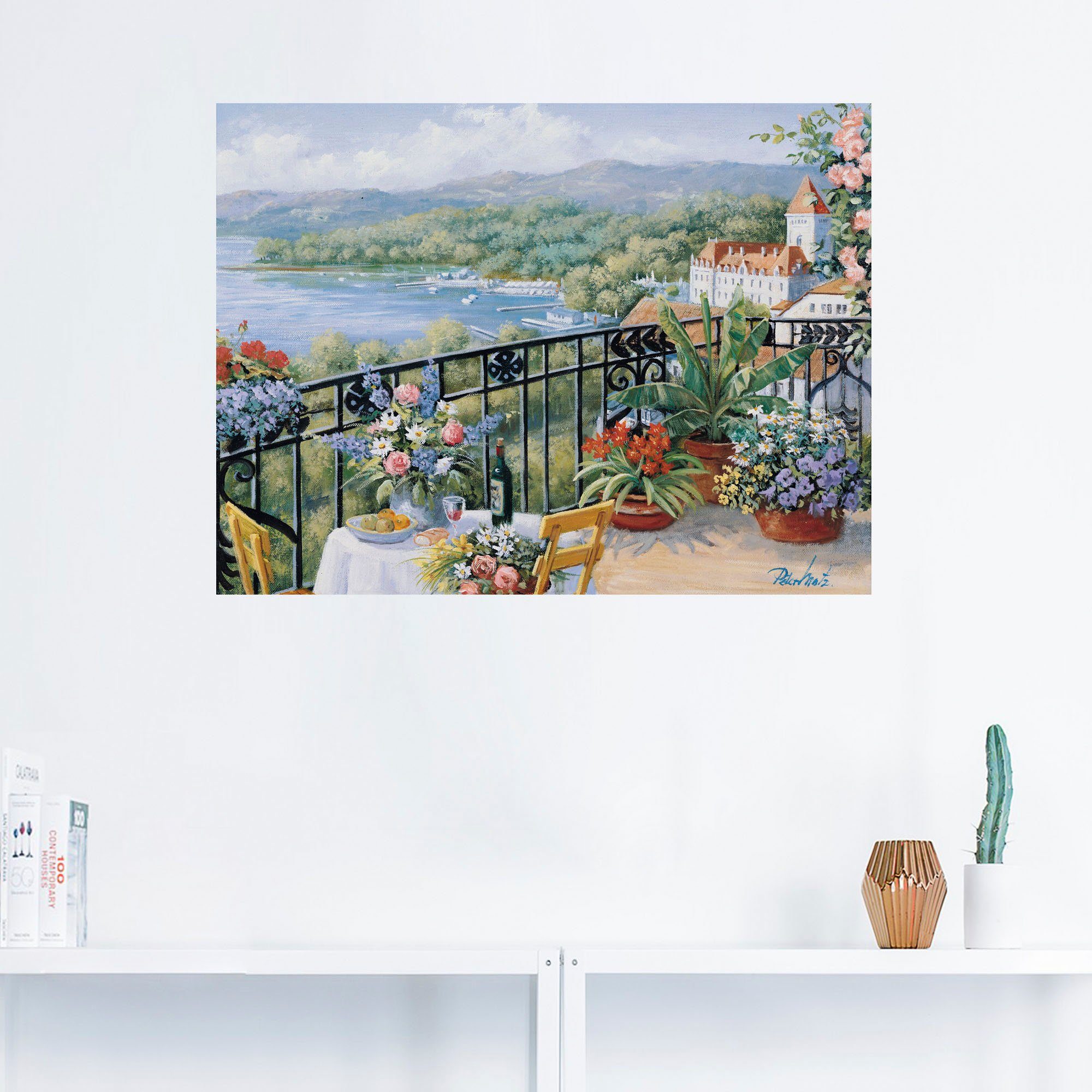 versch. St), in Aussicht, Garten Wandaufkleber (1 oder Wandbild als Größen Unvergessliche Leinwandbild, Poster Artland