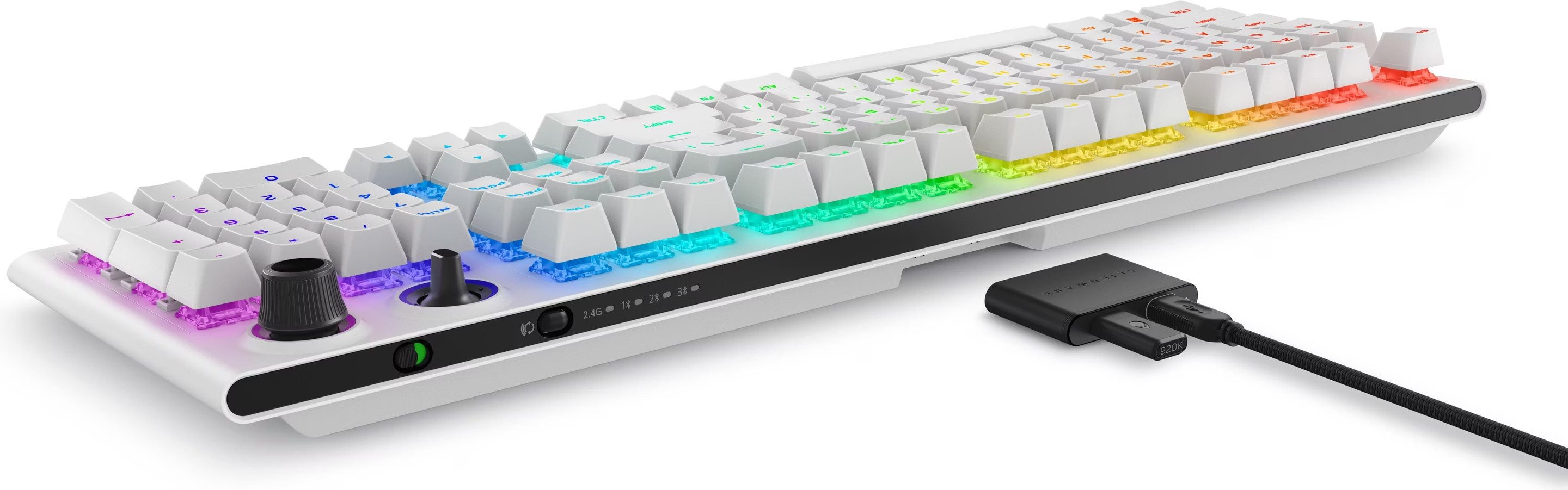 Dell Alienware AW920K Gaming-Tastatur (Cherry MX Red, Per-Key RGB, Tri-Mode, Prog. Regler, Magnet-Laden)