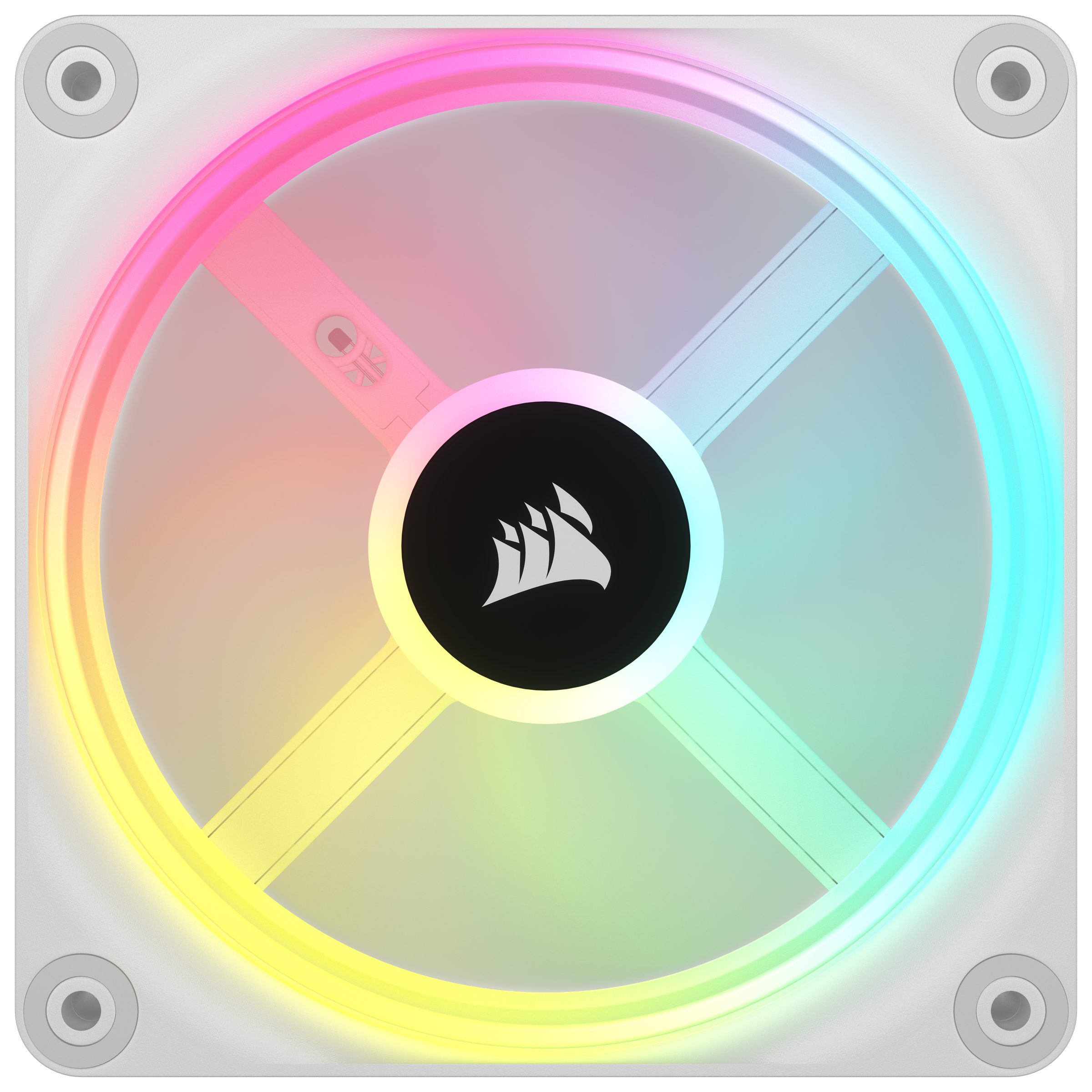 Corsair Gehäuselüfter iCUE LINK QX120 RGB Starter-Kit – Weiß 120-mm-PWM-Lüfter, RGB-Lüfter
