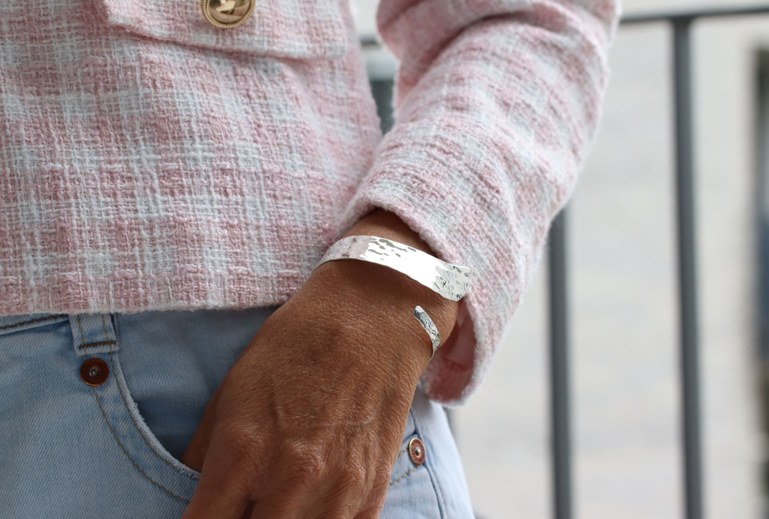 SILBERMOOS Armreif Armspange "Eleganter Begleiter", 925 Sterling Silber