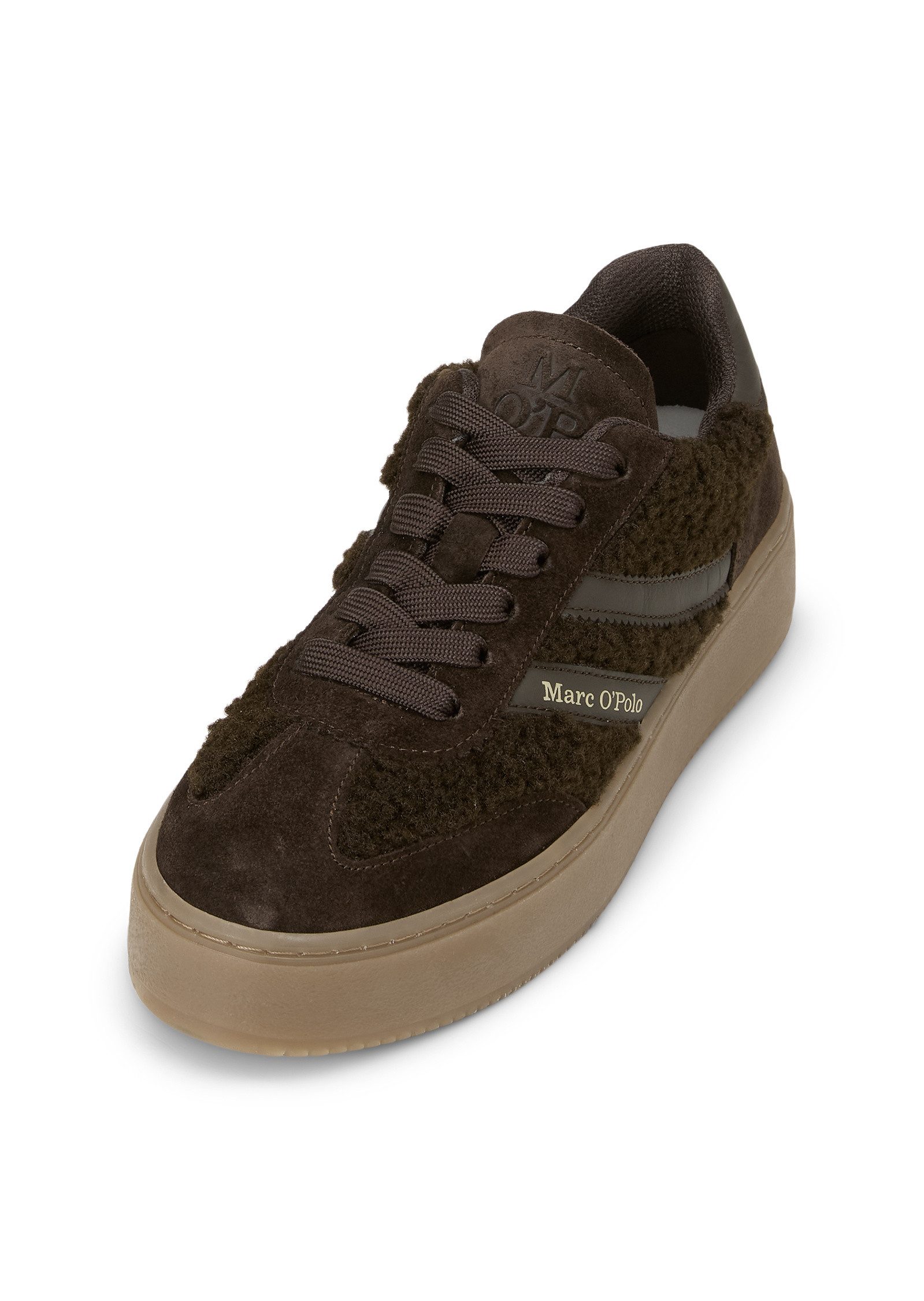 Marc O'Polo aus geöltem Veloursleder und Kunstfell Sneaker