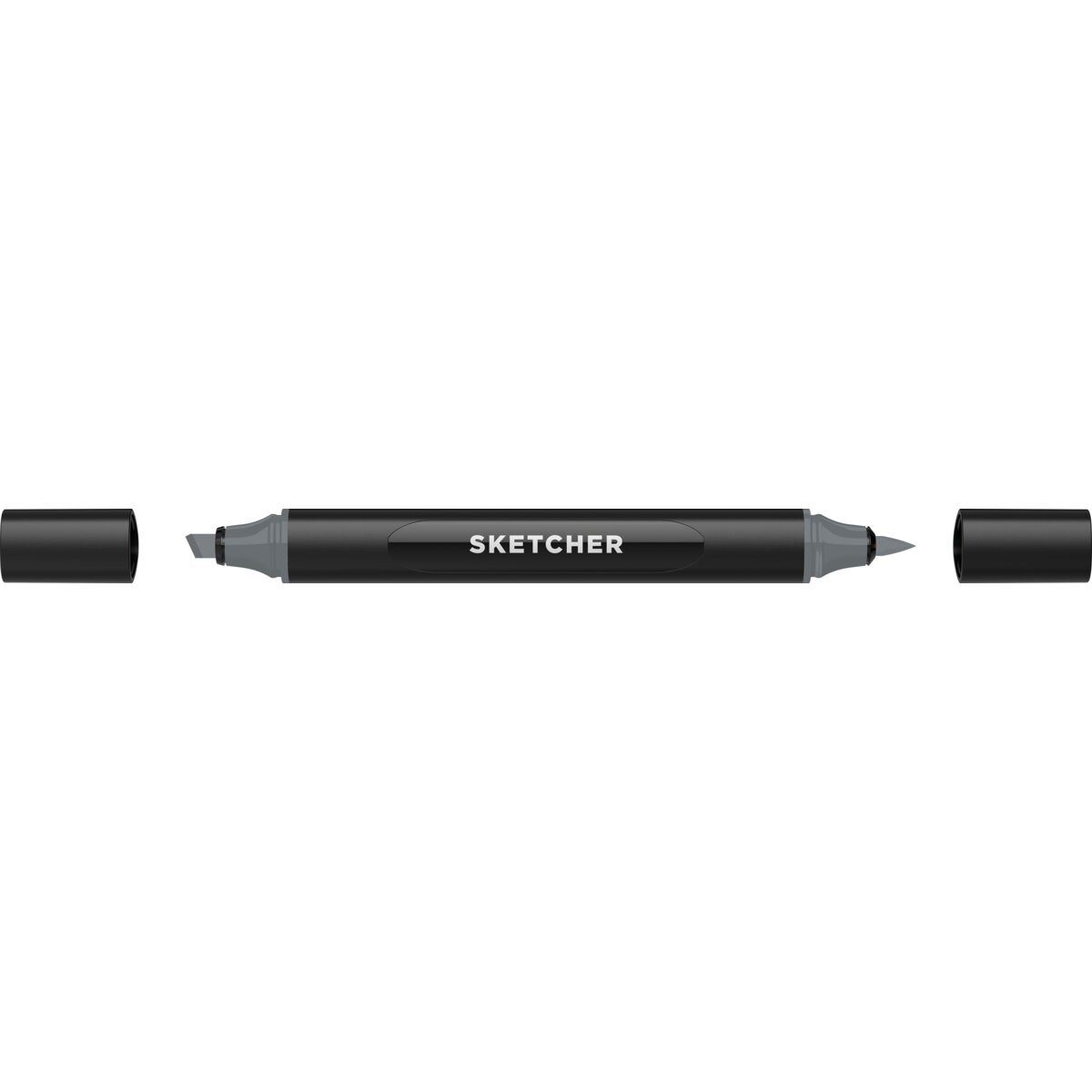 Filzstift Twinmarker Sketcher brush+chisel NG555 neutralgrau 4.