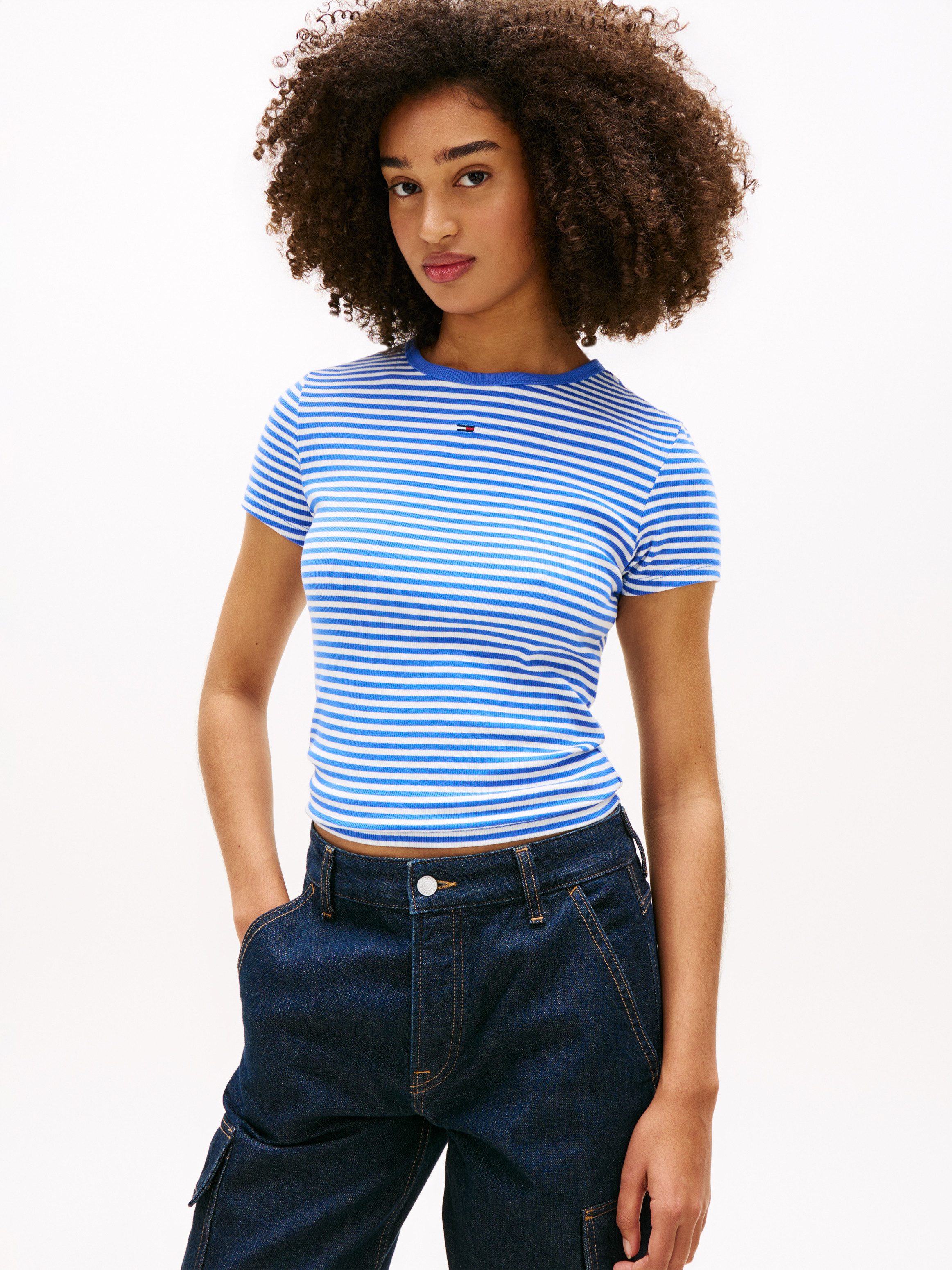 Tommy Jeans Kurzarmshirt TJW 2PACK SLIM ESSENTIAL RIB SS (Packung, 2-tlg., 2er-Pack) mit gerippter Struktur, Rundhals