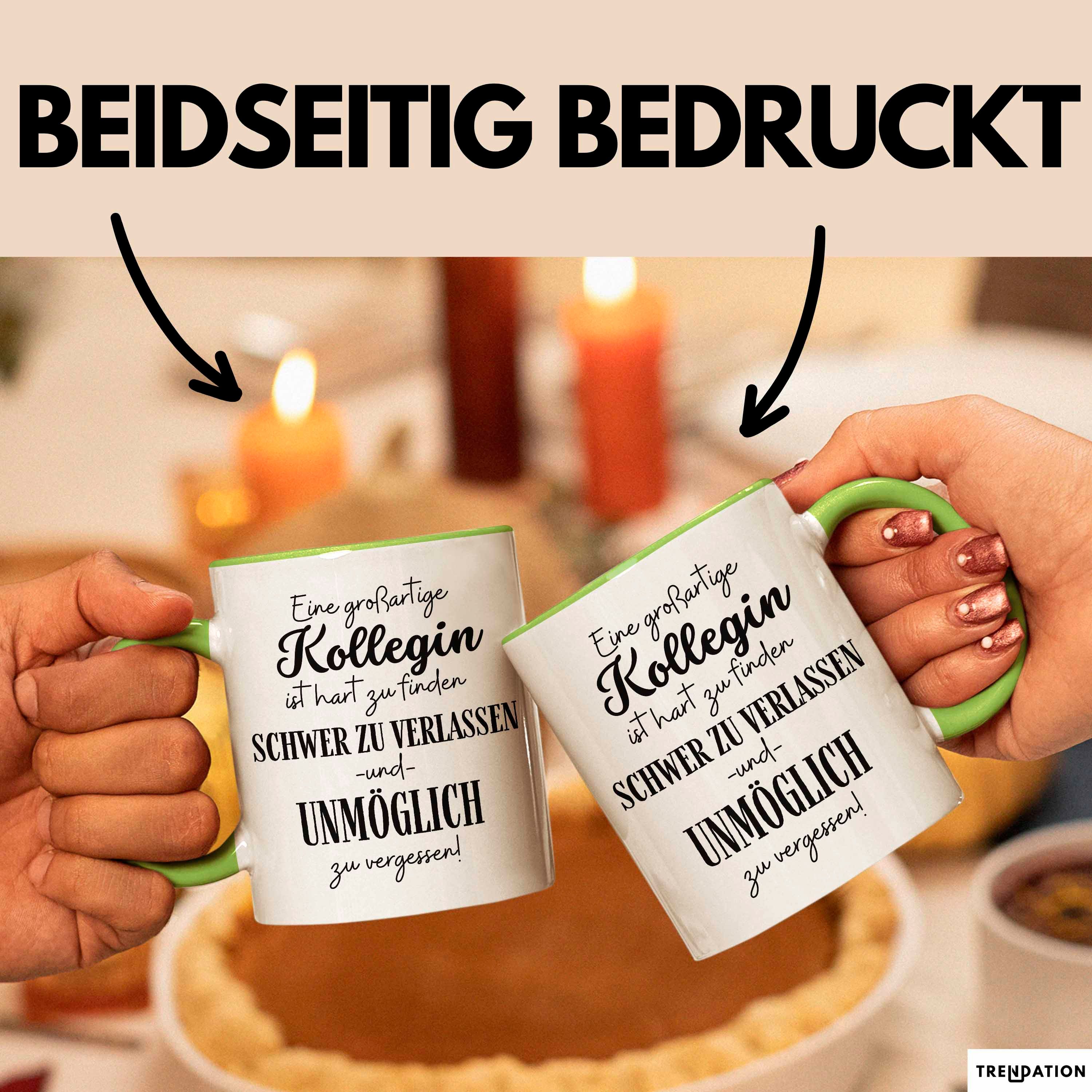 Trendation Tasse Kollegin Abschied Geschenk Tasse Abschiedsgeschenk für Kollegin Hart Z