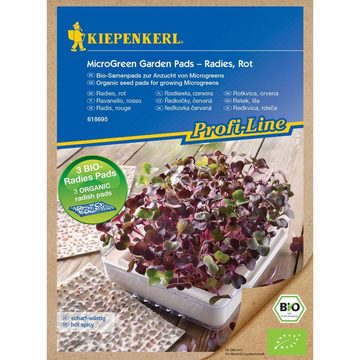 Kiepenkerl Kräutertopf Profi-Line BIO MicroGreen Anzucht-Set + Pads Radieschen rot (3 St)