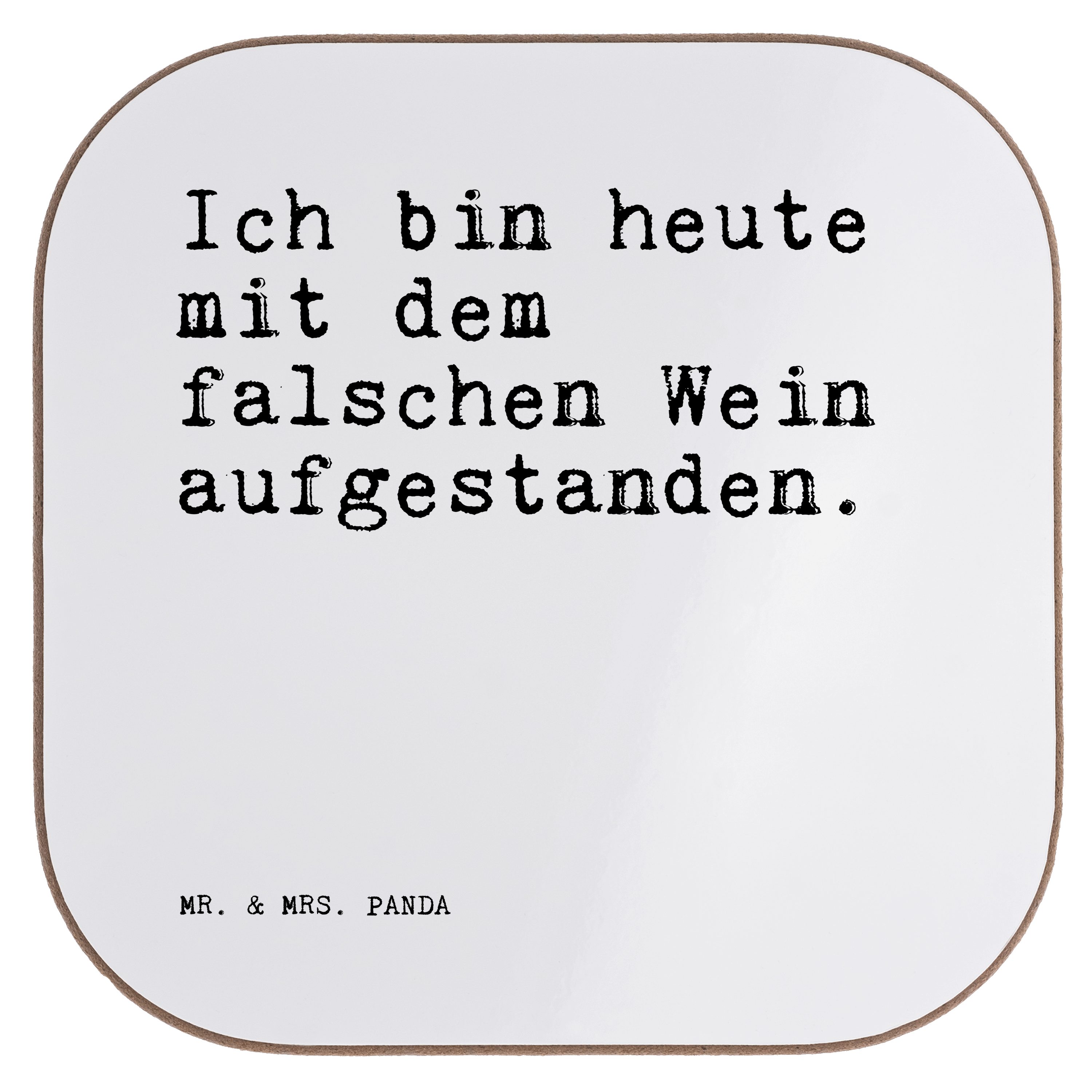 Mr. & Mrs. Panda Getränkeuntersetzer »Ich bin heute mit... Weiß