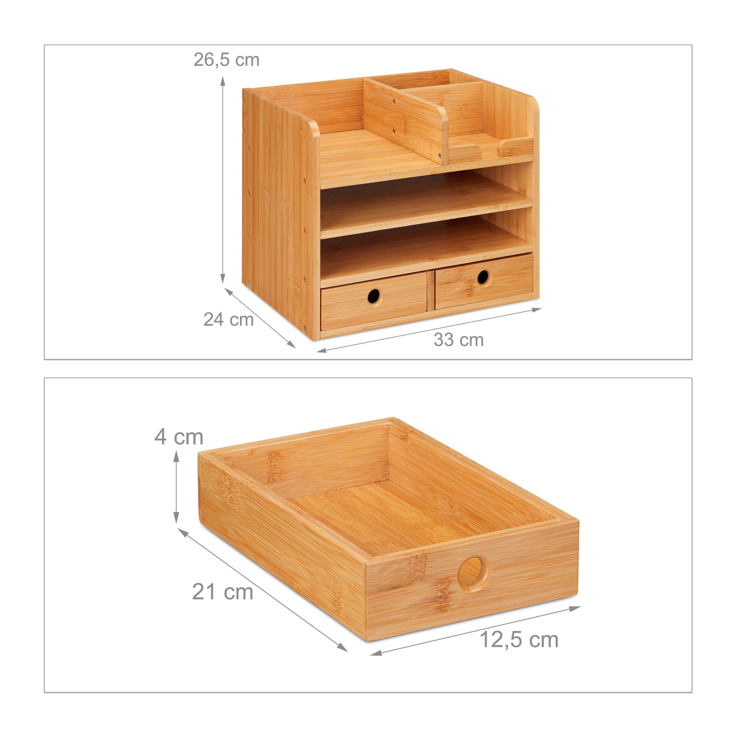 relaxdays Organizer Schreibtisch-Organizer mit 2 Schubladen (1 St) – Bild 4 von 5