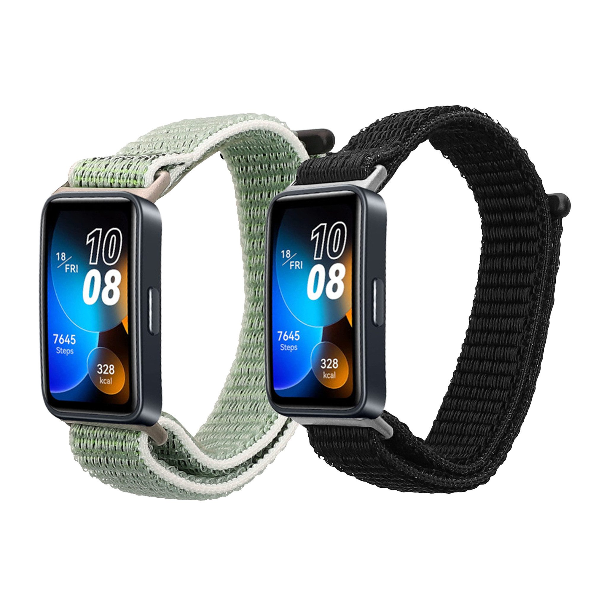 kwmobile 2x Uhrenarmband für Huawei Band 10 / 9 / 8 Armband Smartwatch, 2-tlg., Fitnesstracker Band Set aus Nylon - Ersatzarmband Smartwatch