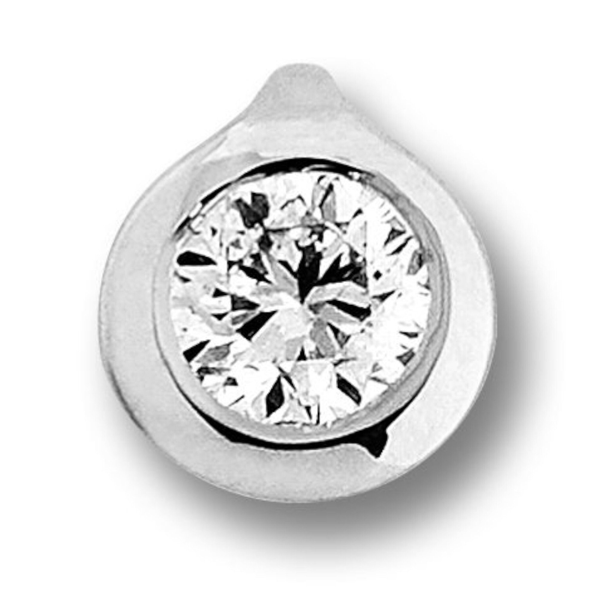 Schmuckset - Diamant 0.2 ELEMENT Anhänger ONE Anhänger Brillant verstellbarer Weißgold, aus 750 Kette ct mit Zarge Set Halskette mit Damen