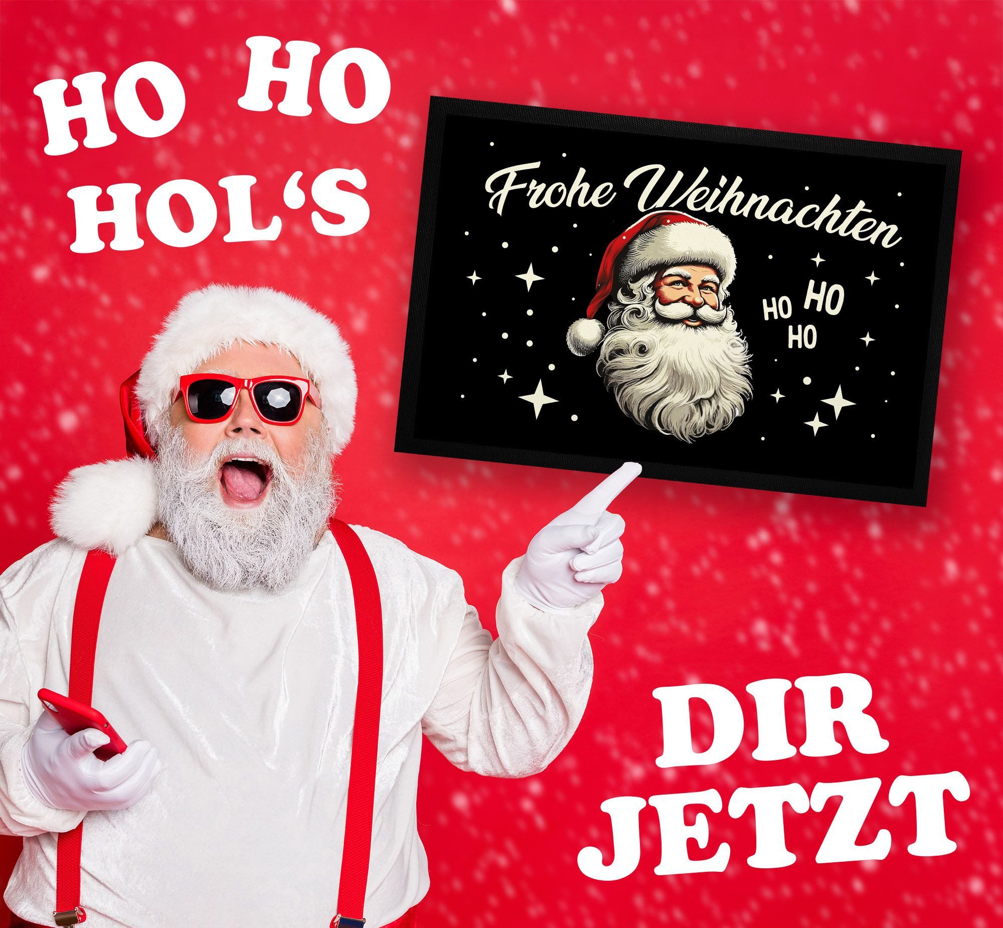 MoonWorks Fußmatte Fußmatte Frohe Weihnachten Santa Claus Weihnachtsmann Re günstig online kaufen