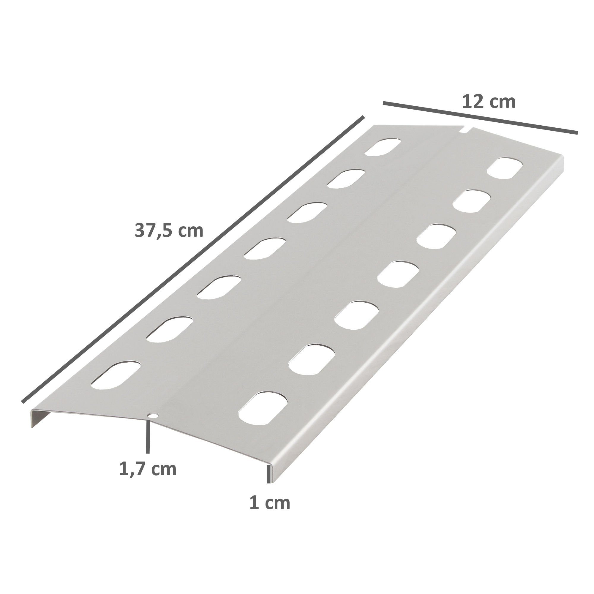 BBQ-Toro Grillrost Edelstahl Flammenverteiler für Gasgrill, 37,5 x 12 cm, Flammenblech