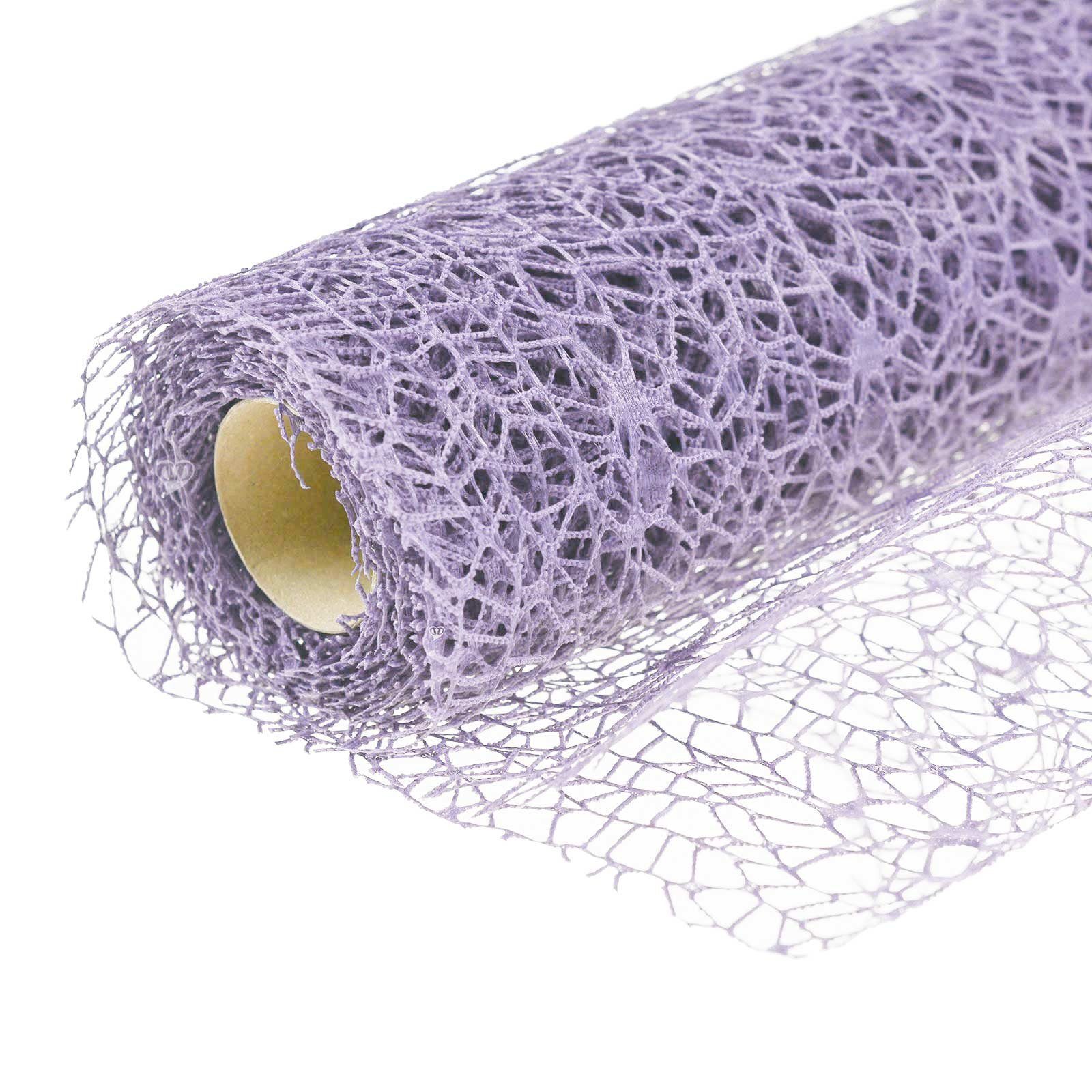 maDDma Stoff 4,5m Tischband in Netzoptik 4,5x0,5m, Farbwahl, lavendel