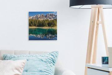 OneMillionCanvasses® Leinwandbild Berg - Wald - Strand, (1 St), Leinwand Bilder für Wohnzimmer Schlafzimmer