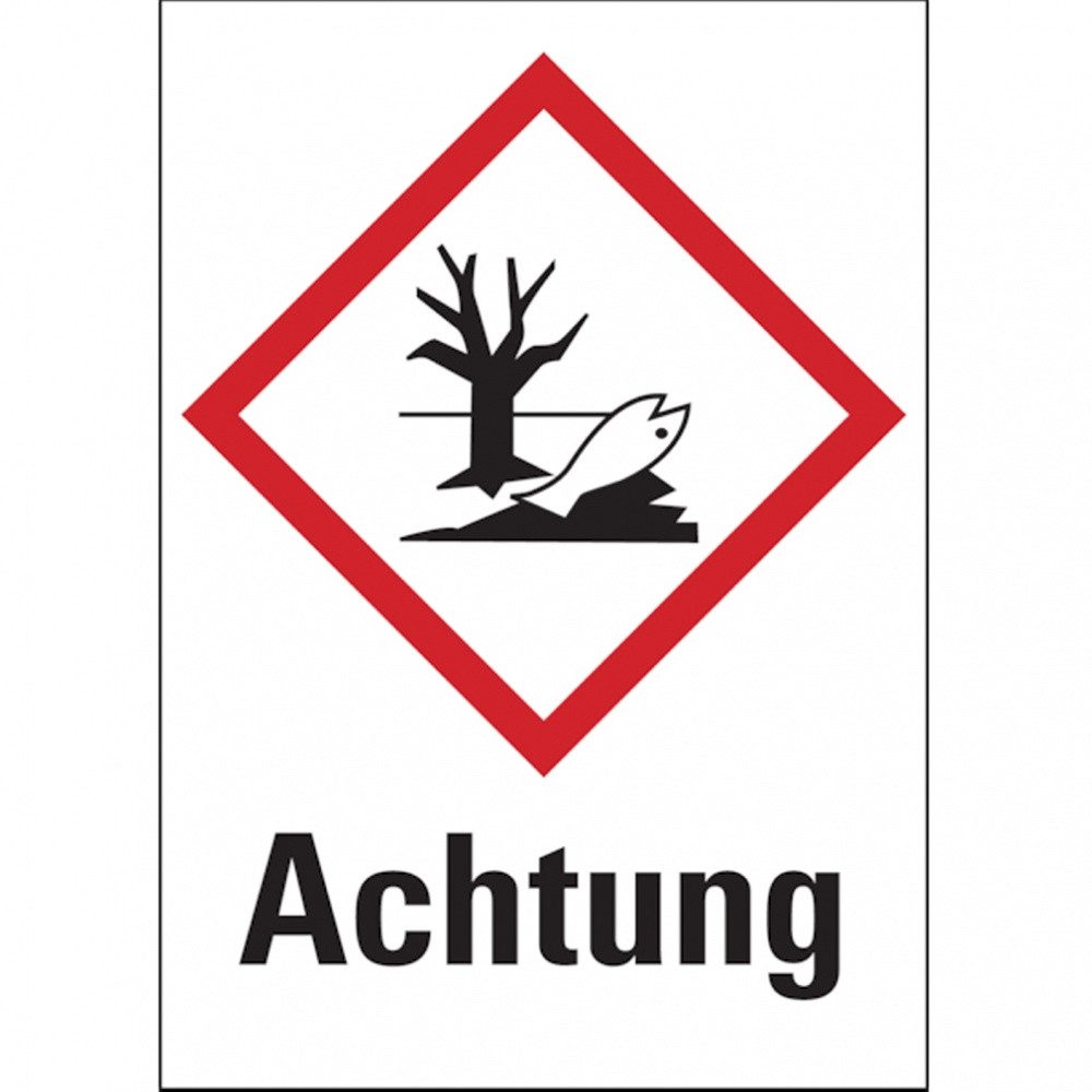 Hinweisschild Gefahrstoffetiketten - Umwelt (GHS09) Signalwort " - 37x52 mm Folie se