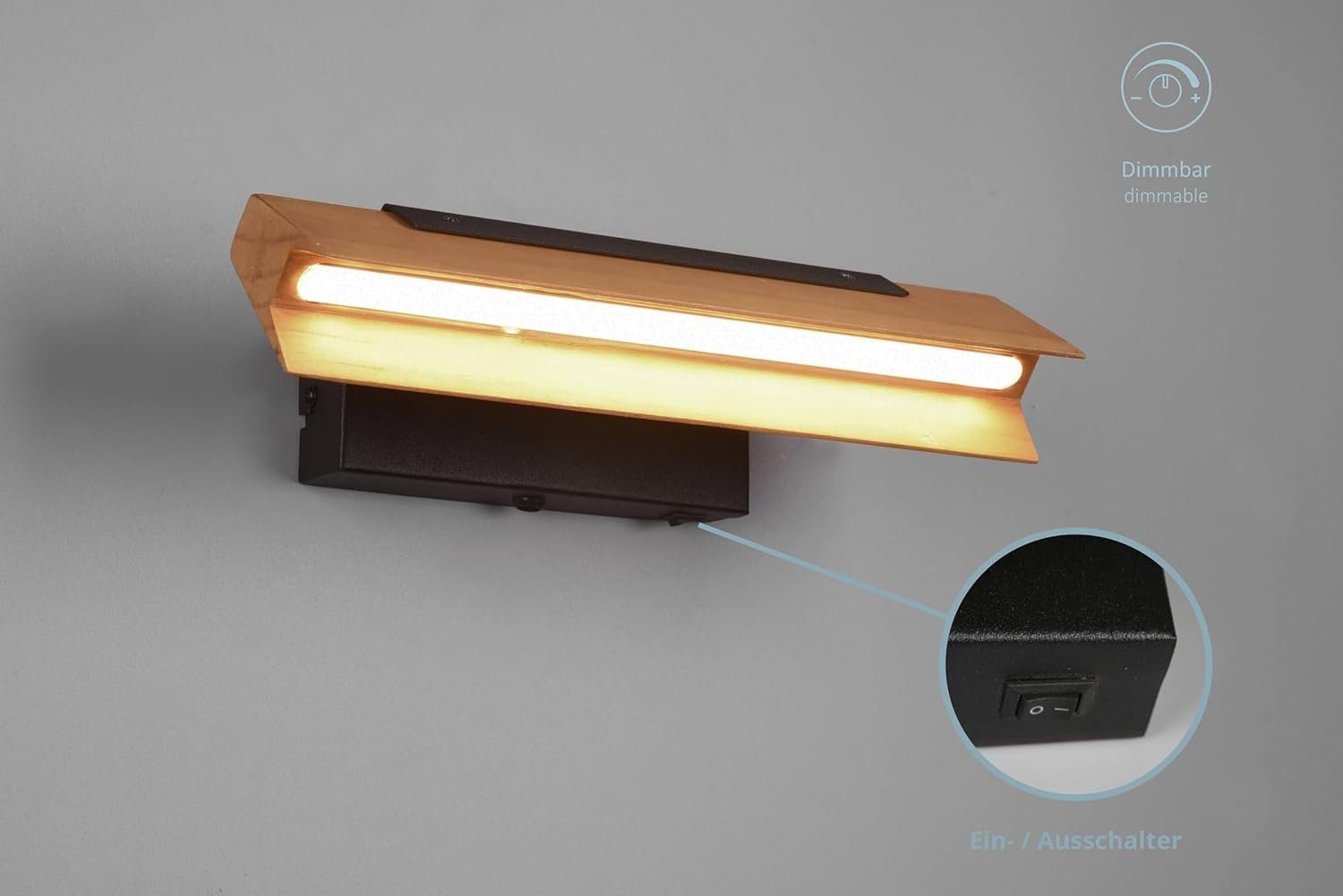 lightling LED Wandleuchte Carola, LED fest integriert, warmweiß, dimmbar,  verstellbar