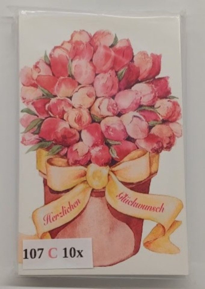 LYSCO Grußkarten 10 Glückwunschkarten Glückwunsch Glückbringer+DIN A6 Umschlag (KT-107), Glückwunschkarten Geschenk Glück Feier, 4seitig - klappbar