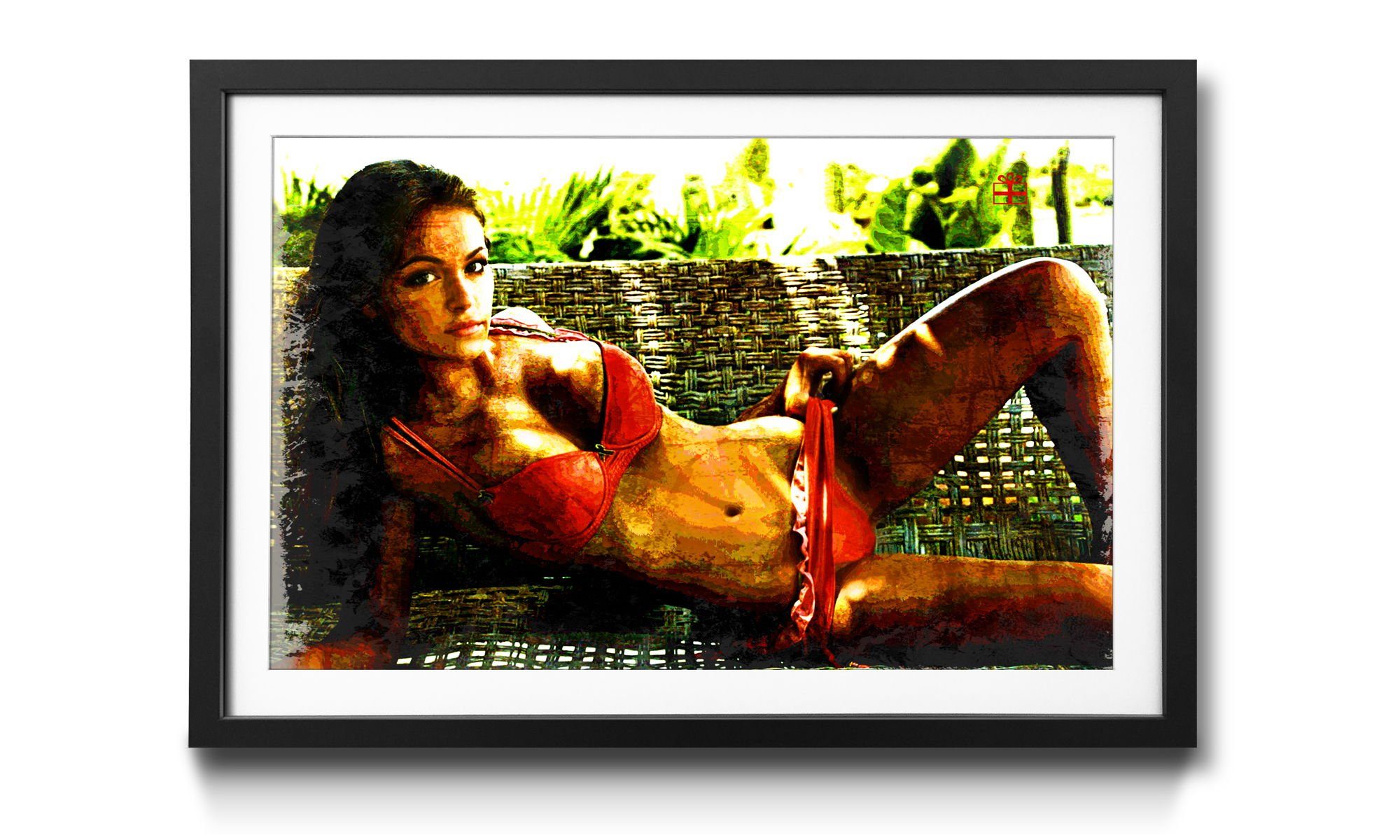 WandbilderXXL Bild mit Wandbild, Present, erhältlich Red in Erotik, Rahmen 4 Größen