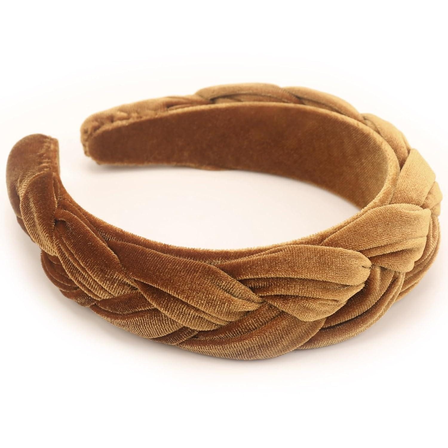 LuxusKollektion Haarreif Samt Geflochtenes Stirnband Damen Trachten Vintage Haarreif Orange