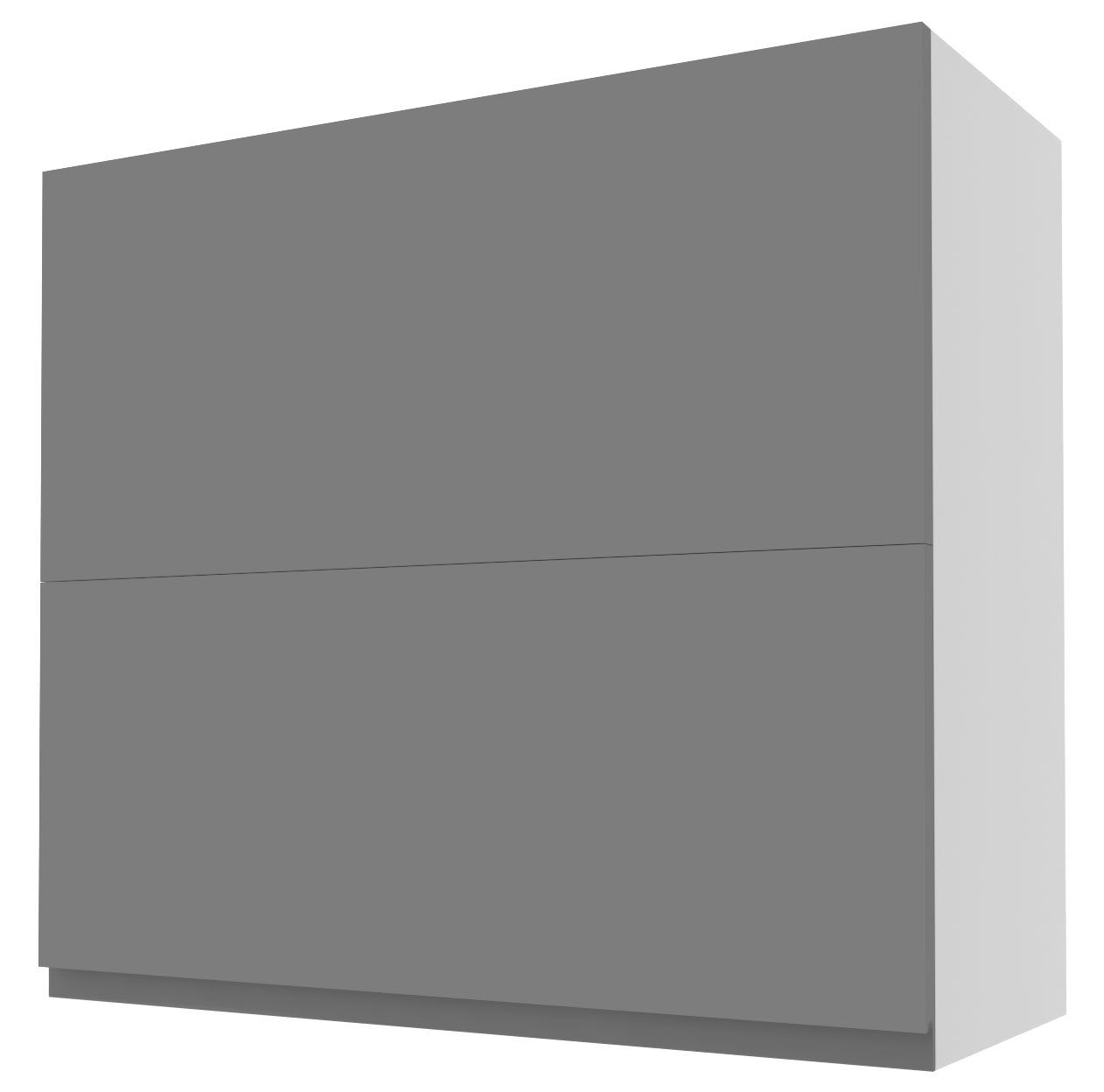 Hochfaltklappe grifflos 80cm grey Front- Feldmann-Wohnen mit Acryl wählbar Avellino Faltlifthängeschrank stone matt und Korpusfarbe