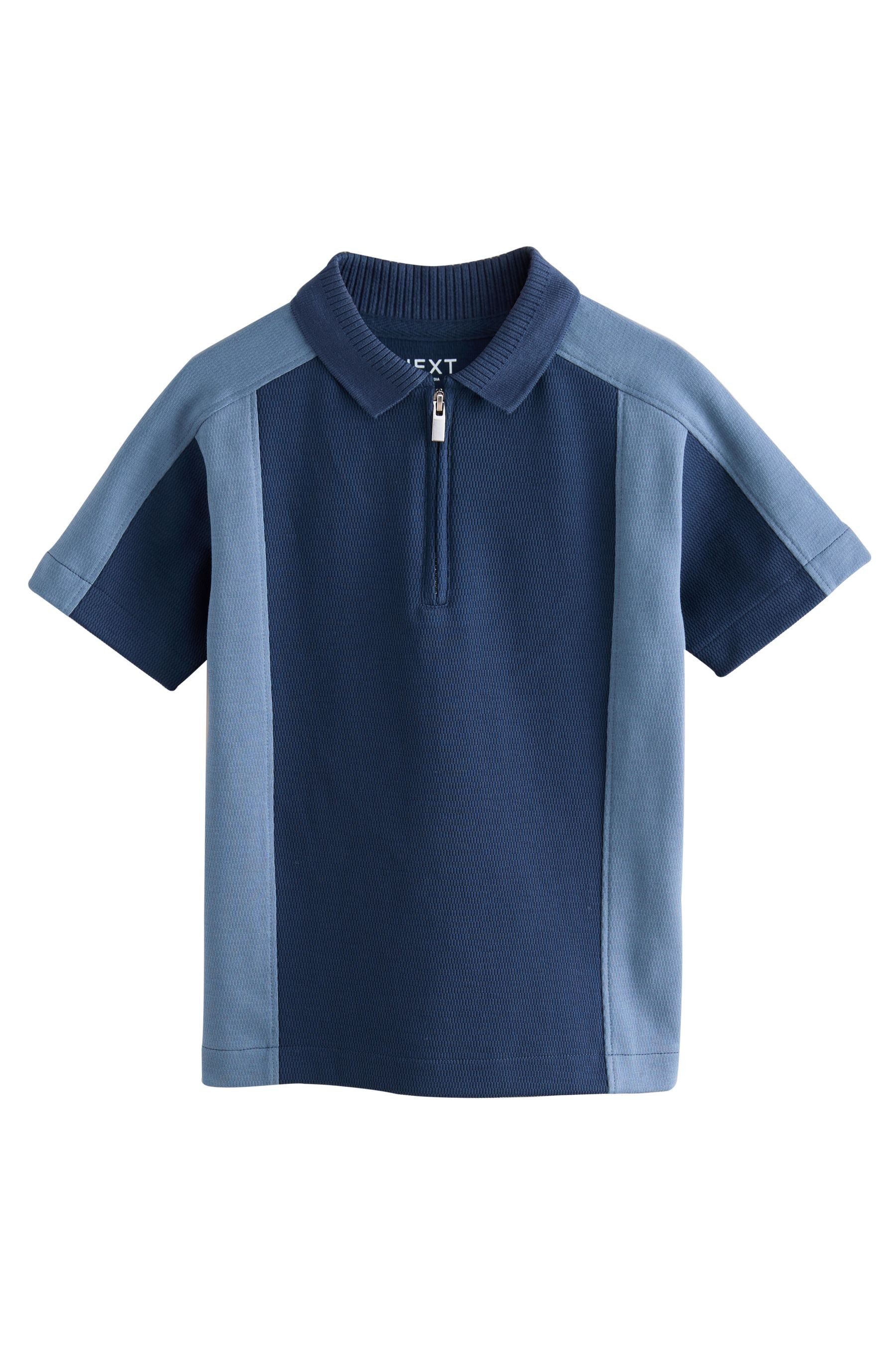 Poloshirt Poloshirt mit Reißverschluss in Blockfarben