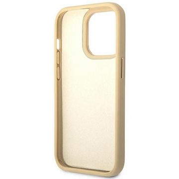 Guess Handyhülle Guess Apple iPhone 14 Pro Hardcase Schutzhülle Croco Collection Gold