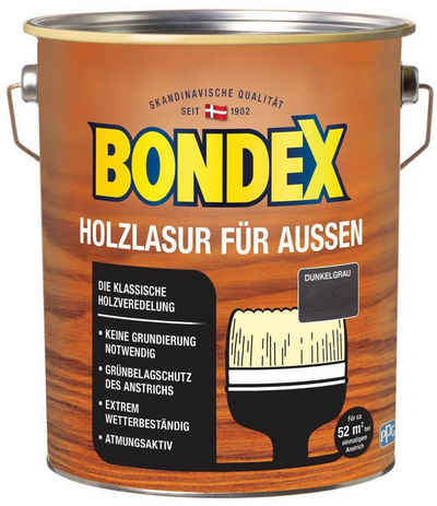 Bondex Holzschutzlasur für Aussen, 4 l, TÜV- geprüfte Witterungsbeständigkeit, 15 Farben