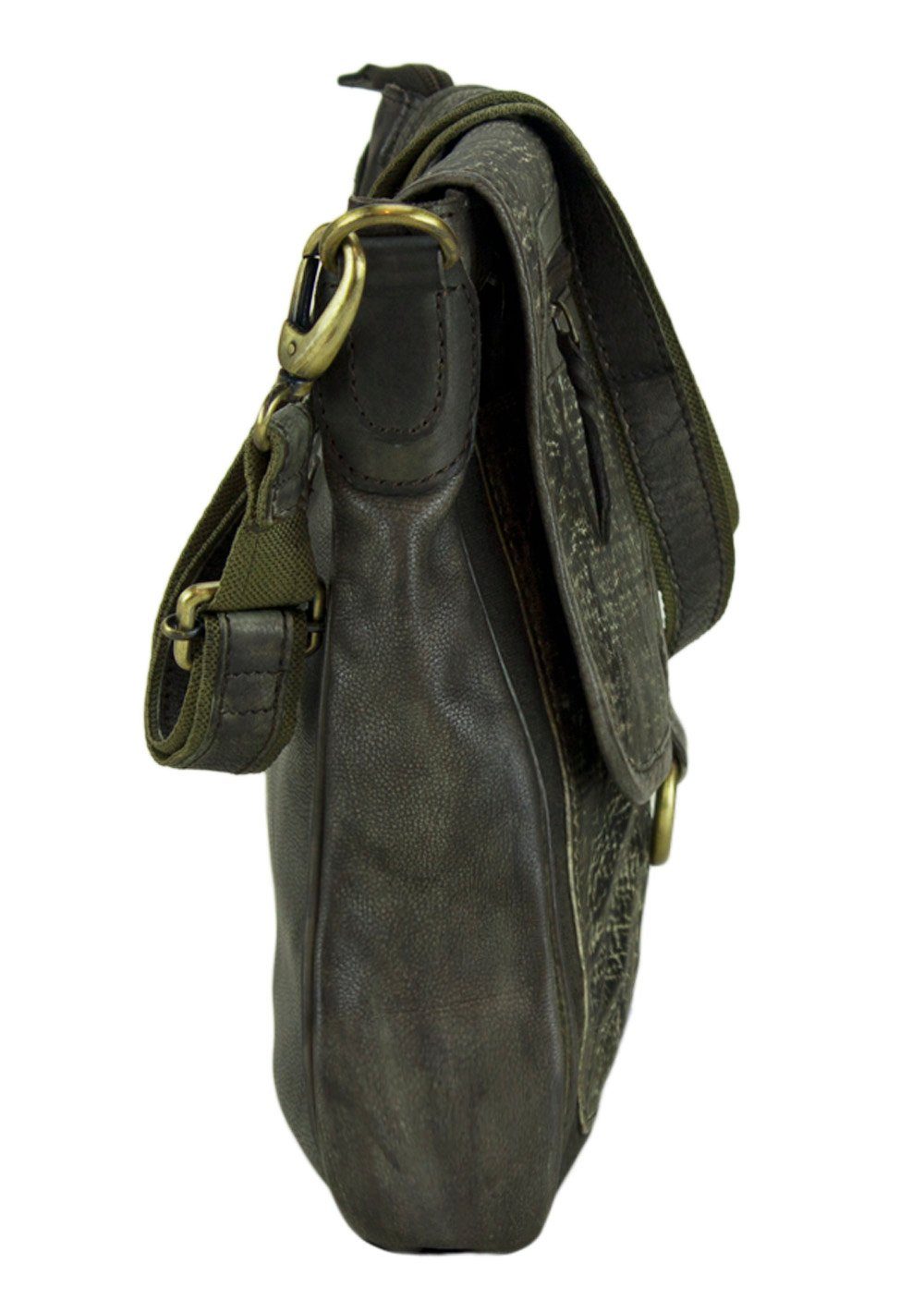 Schultertasche/ Vintage Sunsa echt Design., in Damen, Retro Bag D.grün Leder Leder Tasche Umhängetasche Crossbody für