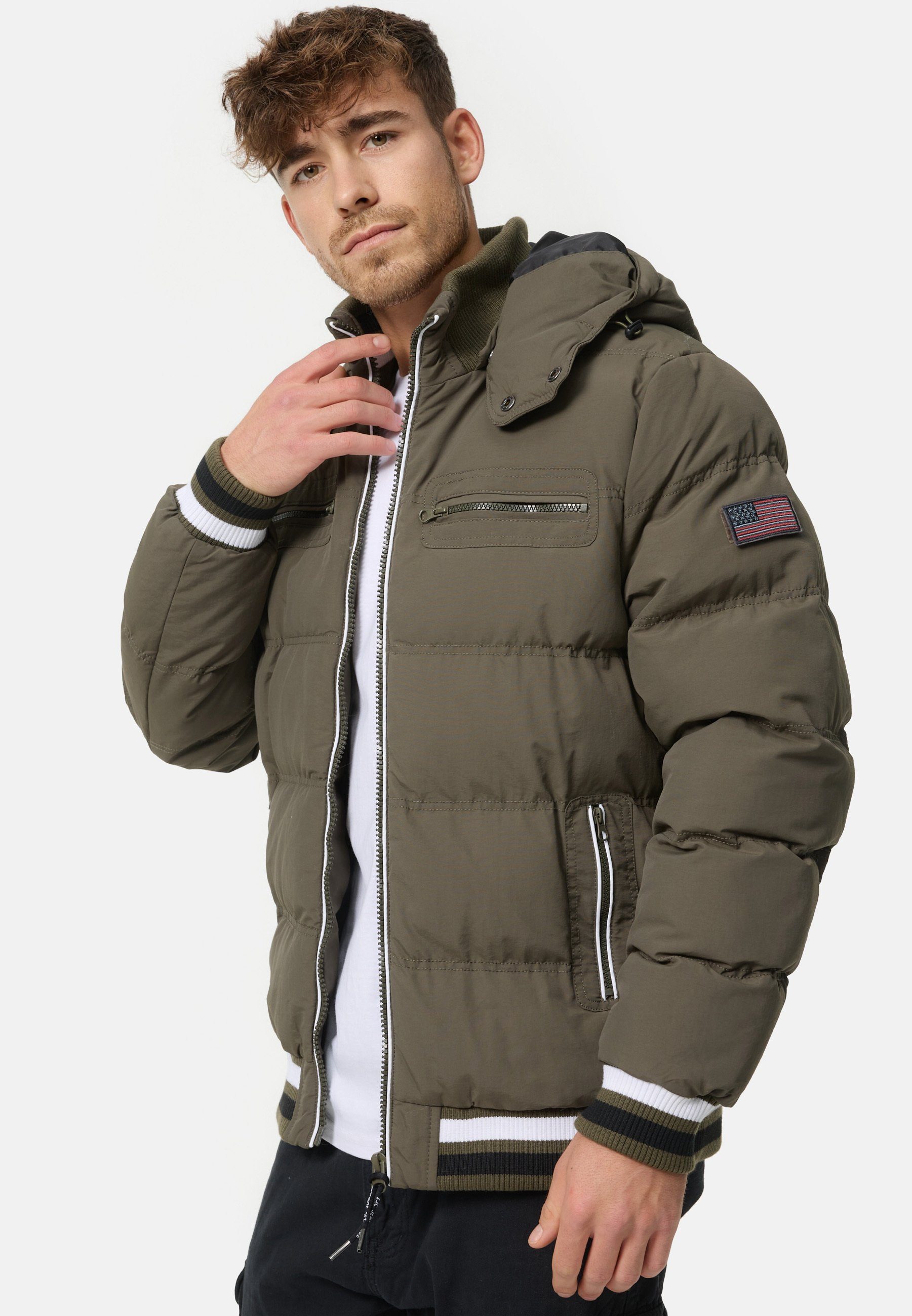 Indicode Winterjacke Marlon mit sportlichem Rippstrickbündchen günstig online kaufen
