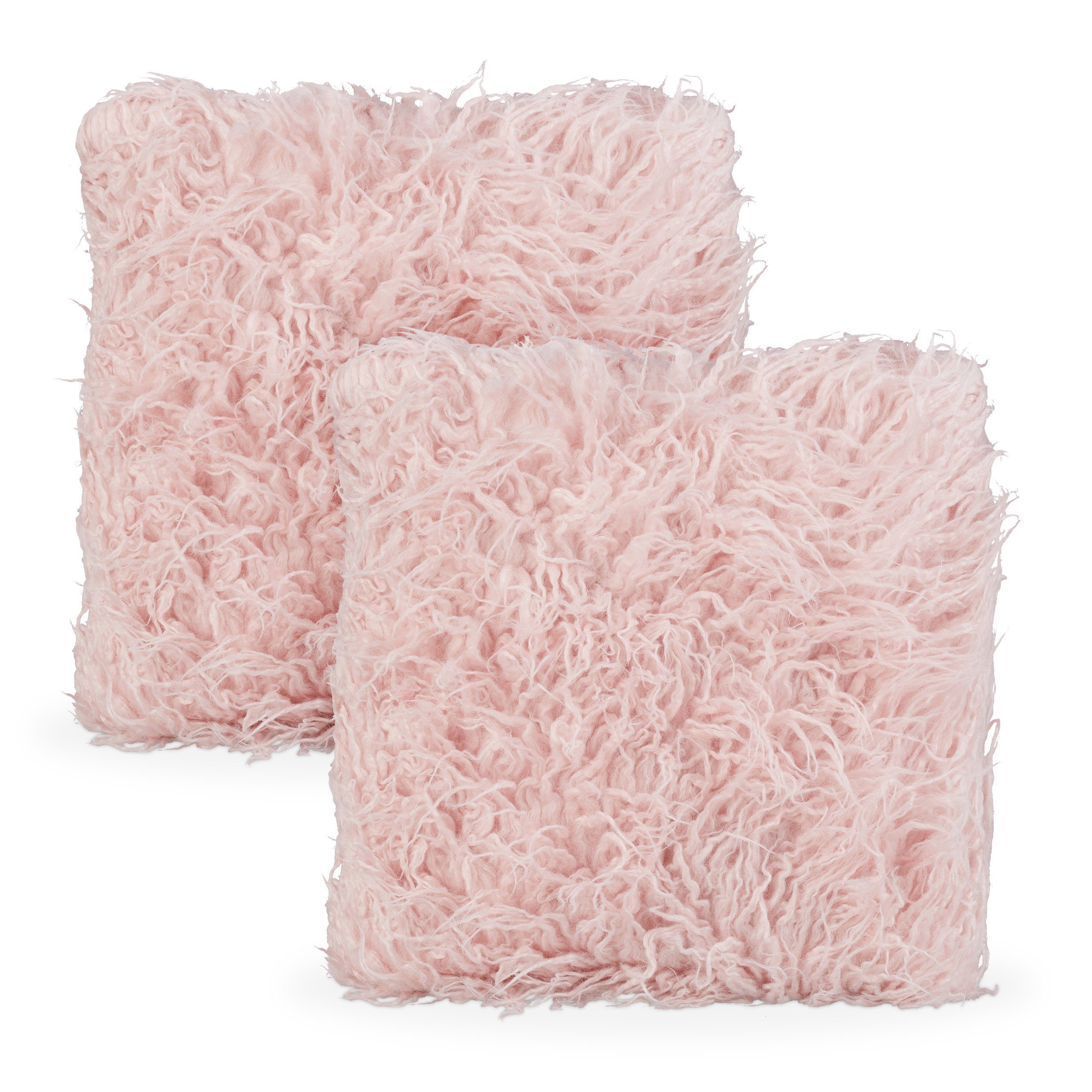 relaxdays Dekokissen »Flauschige Kissen rosa«, Rosa online kaufen | OTTO