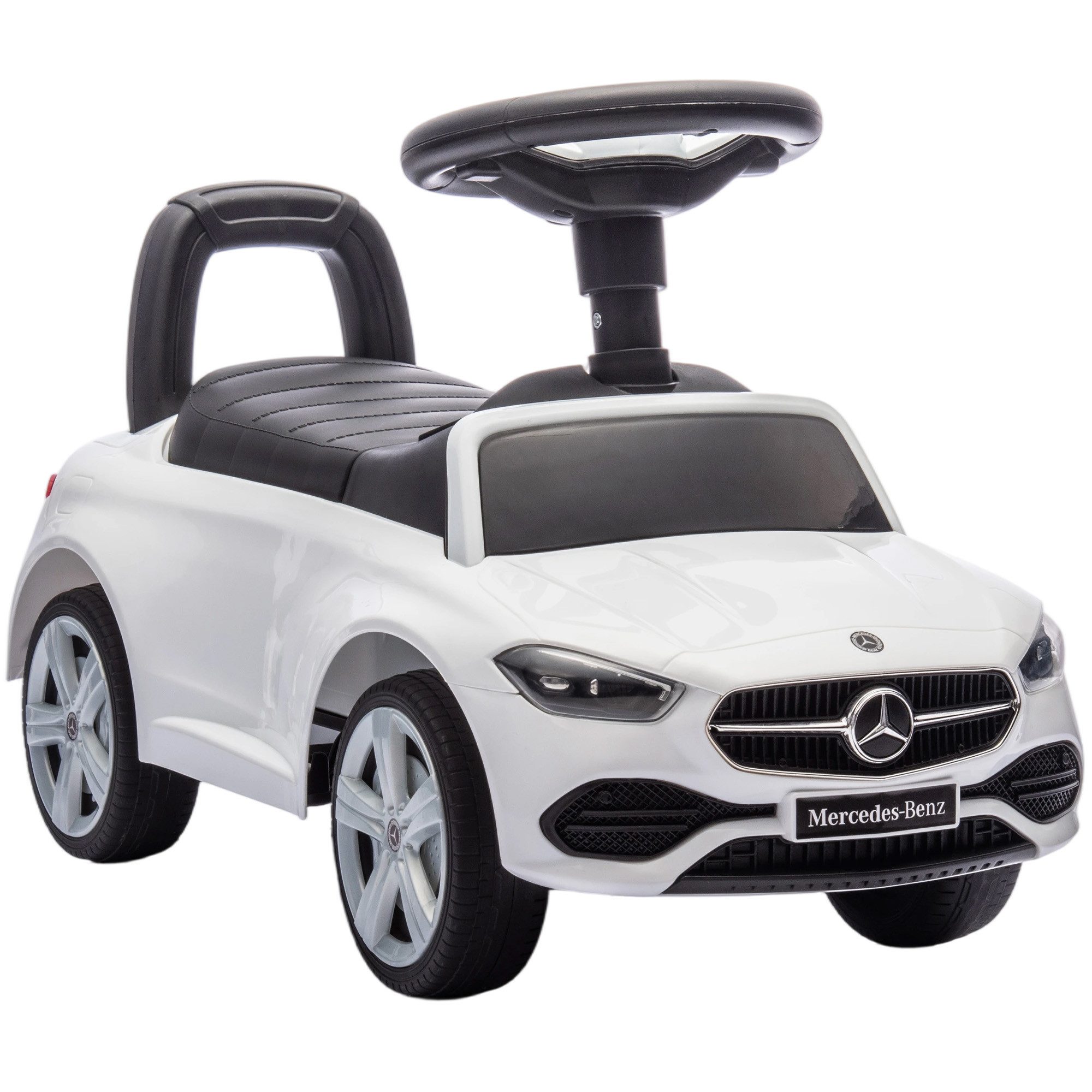 AIYAPLAY Rutscher Rutschauto mit Hupe, Motorgeräuschen, Kinderfahrzeug mit Stauraum, (Rutschfahrzeug, 1-tlg., Mercedes-Benz C-Class Rutschauto), für Kinder von 18-36 Monaten, Weiß