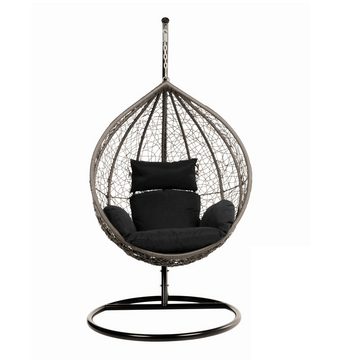 HOME DELUXE Hängesessel Polyrattan Hängesessel CIELO, inkl. Gestell, Sitz- und Rückenkissen I Hängestuhl