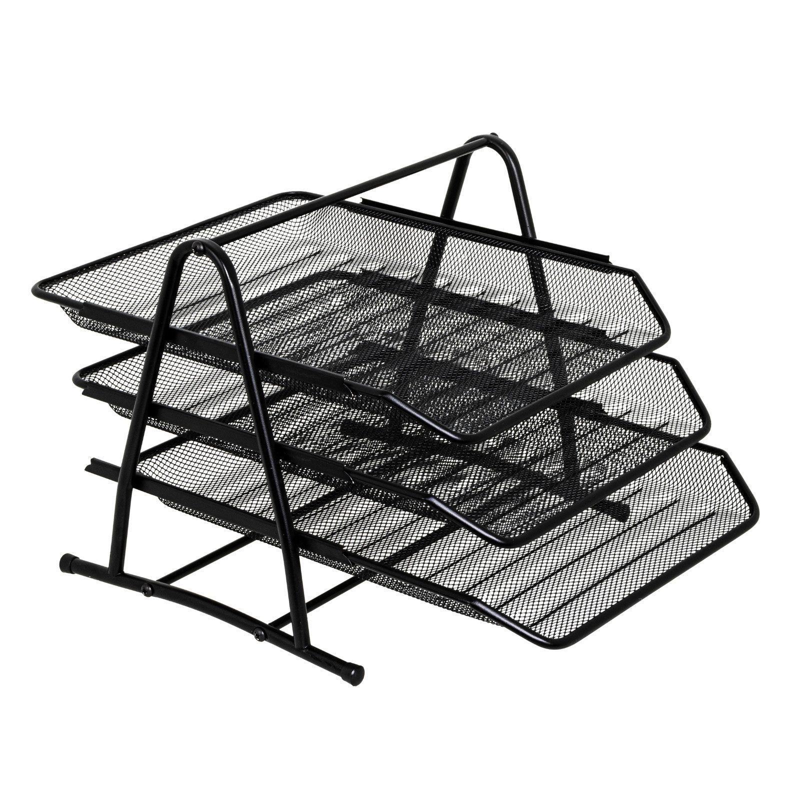 Haushalt International Büro-Set Schreibtischset Stiftehalter Briefablage Organizer 3tlg Schwarz Metall, (Set, 3-tlg., Packung), Stiftebox, Modern, Papieraufbewahrung, Schlicht