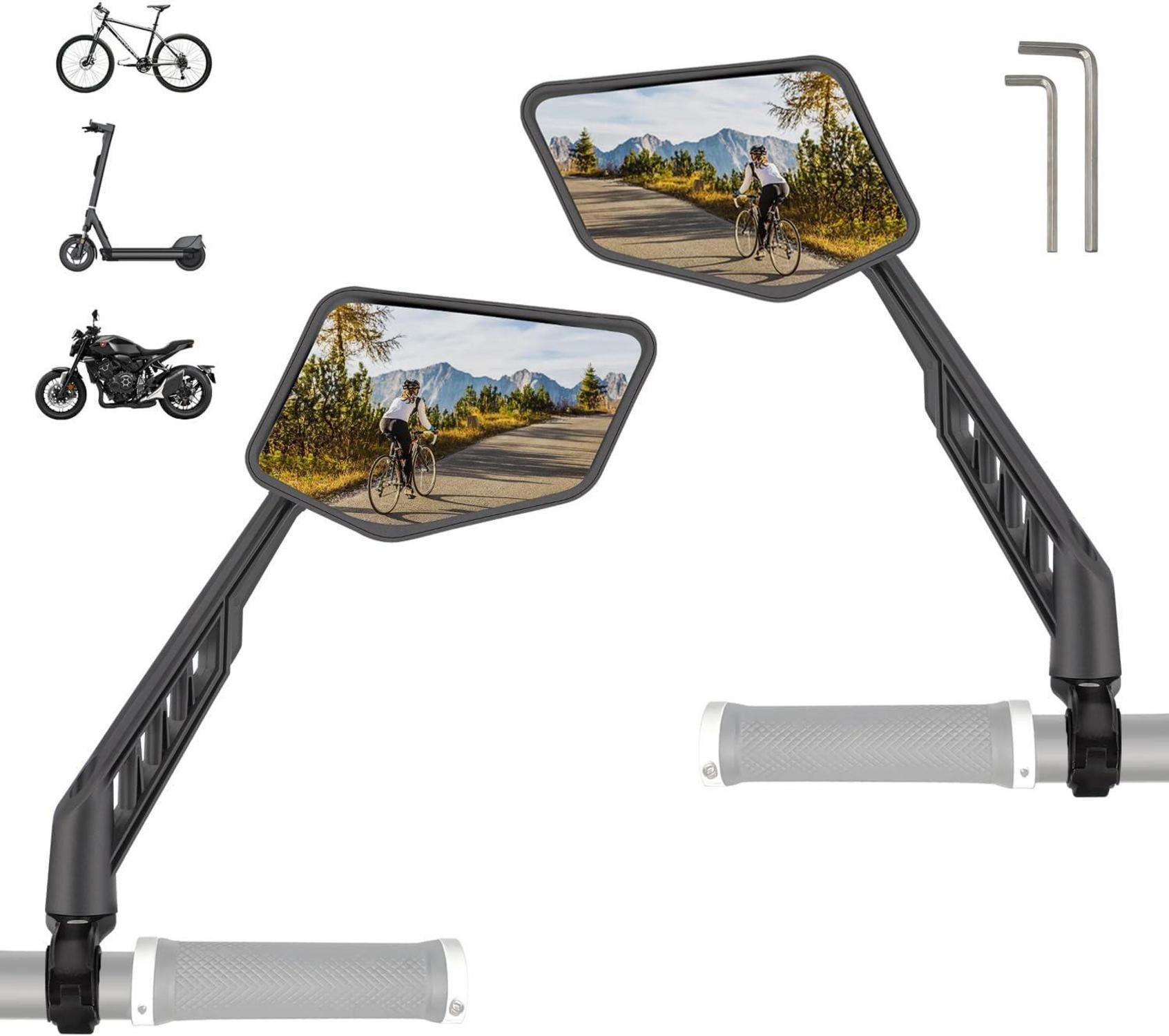 Fahrradständer Fahrradspiegel Rückspiegel HD Edelstahl 360° verstellbar Lenker Ebike
