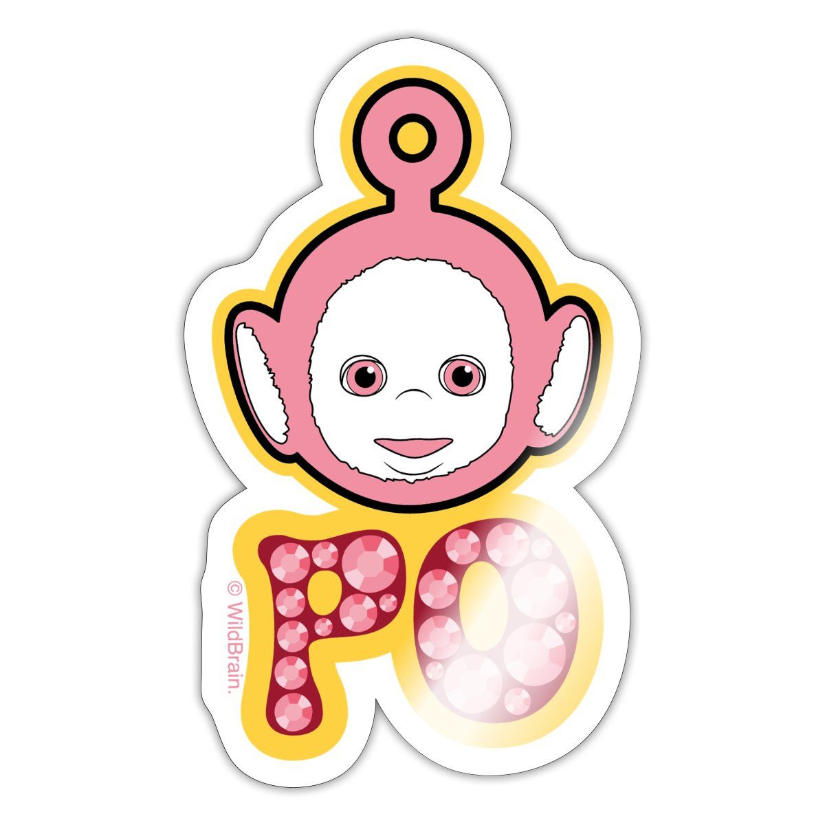 Spreadshirt Aufkleber Teletubbies Po Mit Glitzer-Design Sticker Aufkleber
