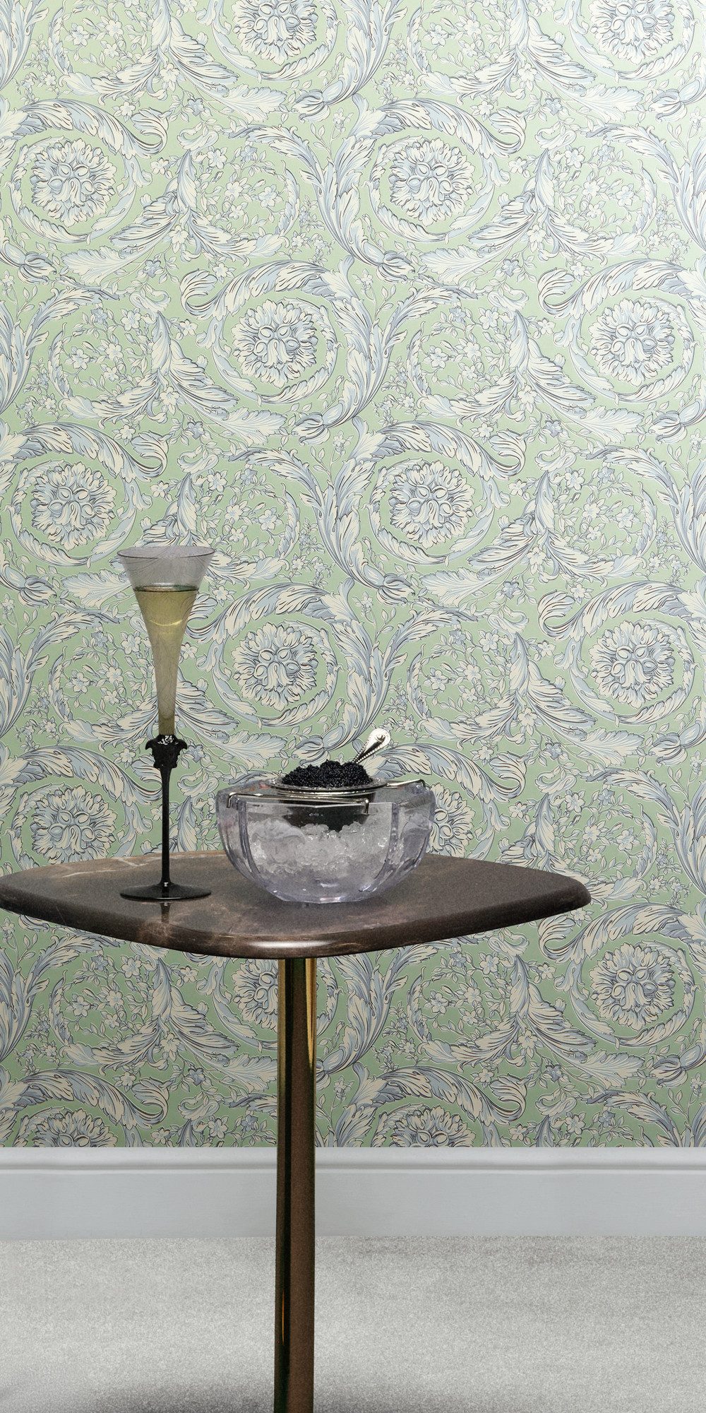 Versace Vliestapete Versace 6 Barocco –, geprägt, 3D-Optik, Barock, Motiv, (1 St), Neo-klassisches Rankenmuster mit Glanz & strukturierter Prägung