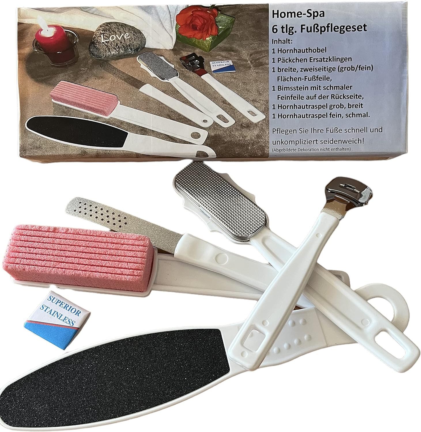 Quelle Pflege-Set Fußpflege Pediküre Set 6 teilig, 6-tlg.