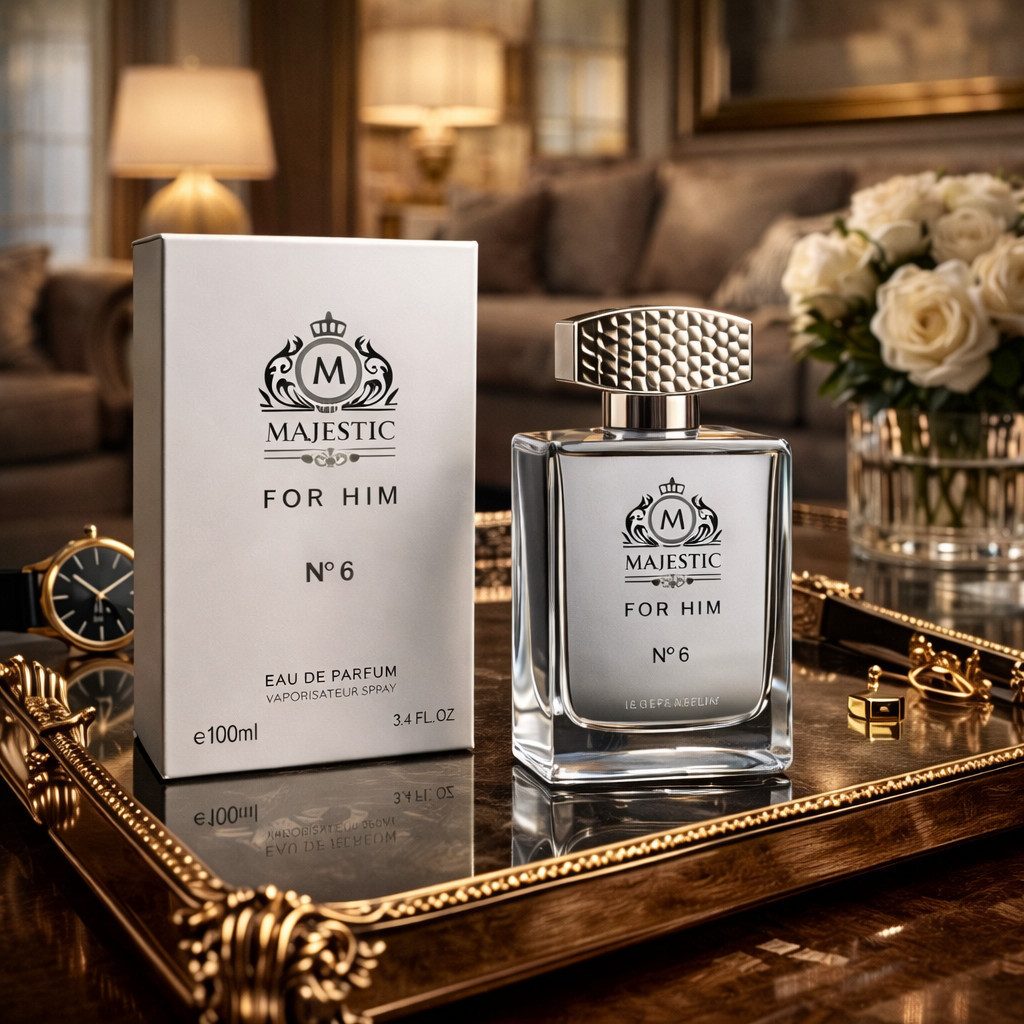 Fine Perfumery London Eau de Parfum Majestic For Him Nr.6 Herrenduft Hergestellt in England 100 ml, 1-tlg., Shuddus Herrendüfte, Longlist, edle Verpackung, Premium