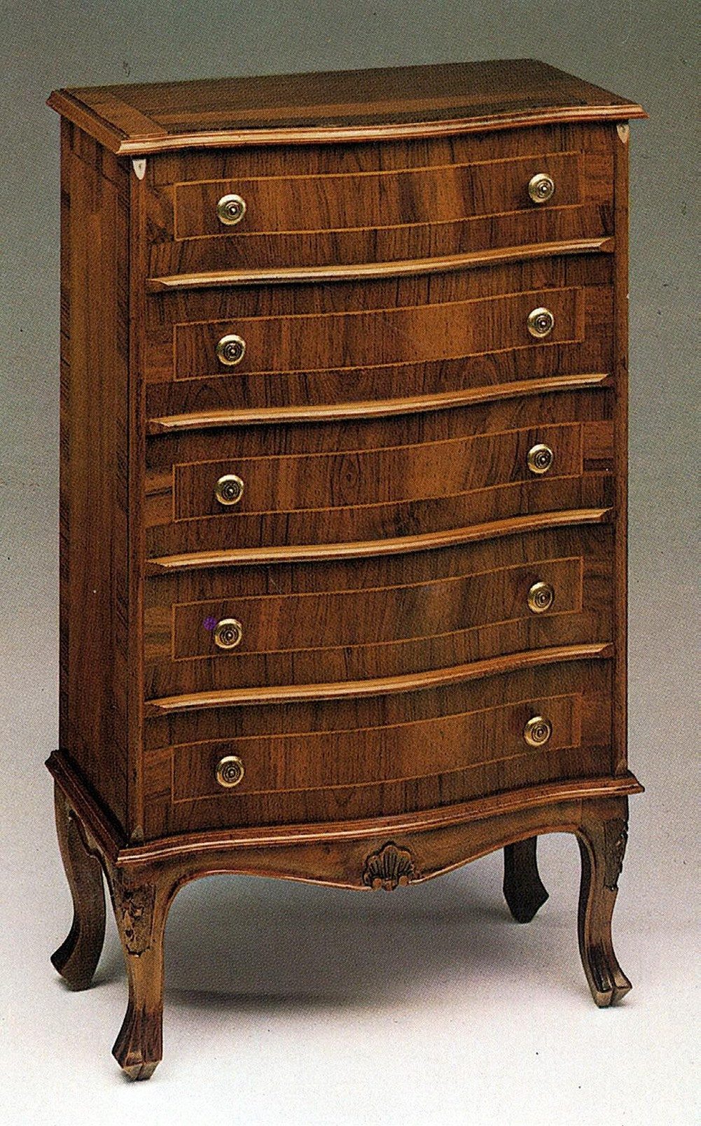 JVmoebel Kommode Eleganter Art Deco-Schrank in Braun mit 5 Schubladen aus Holz (1 St), Made in Europa
