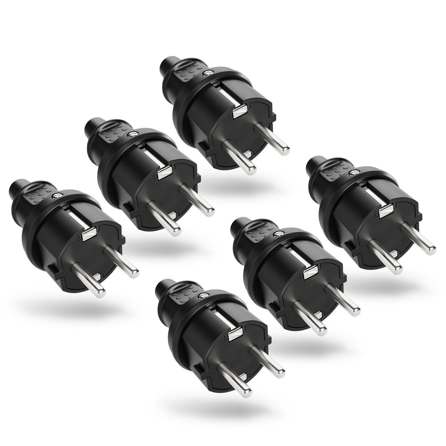 greate. Schuko-Stecker 6x Schutzkontakt Stecker - IP44 Schutzkontaktstecker Schuko Stecker, (1-St)