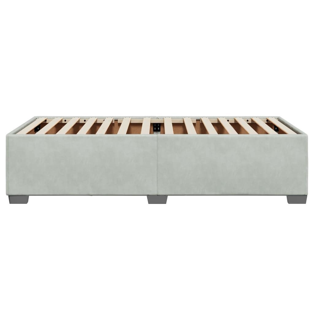vidaXL Bett Bettgestell ohne Matratze Hellgrau 90x190 cm Samt – Bild 5 von 5