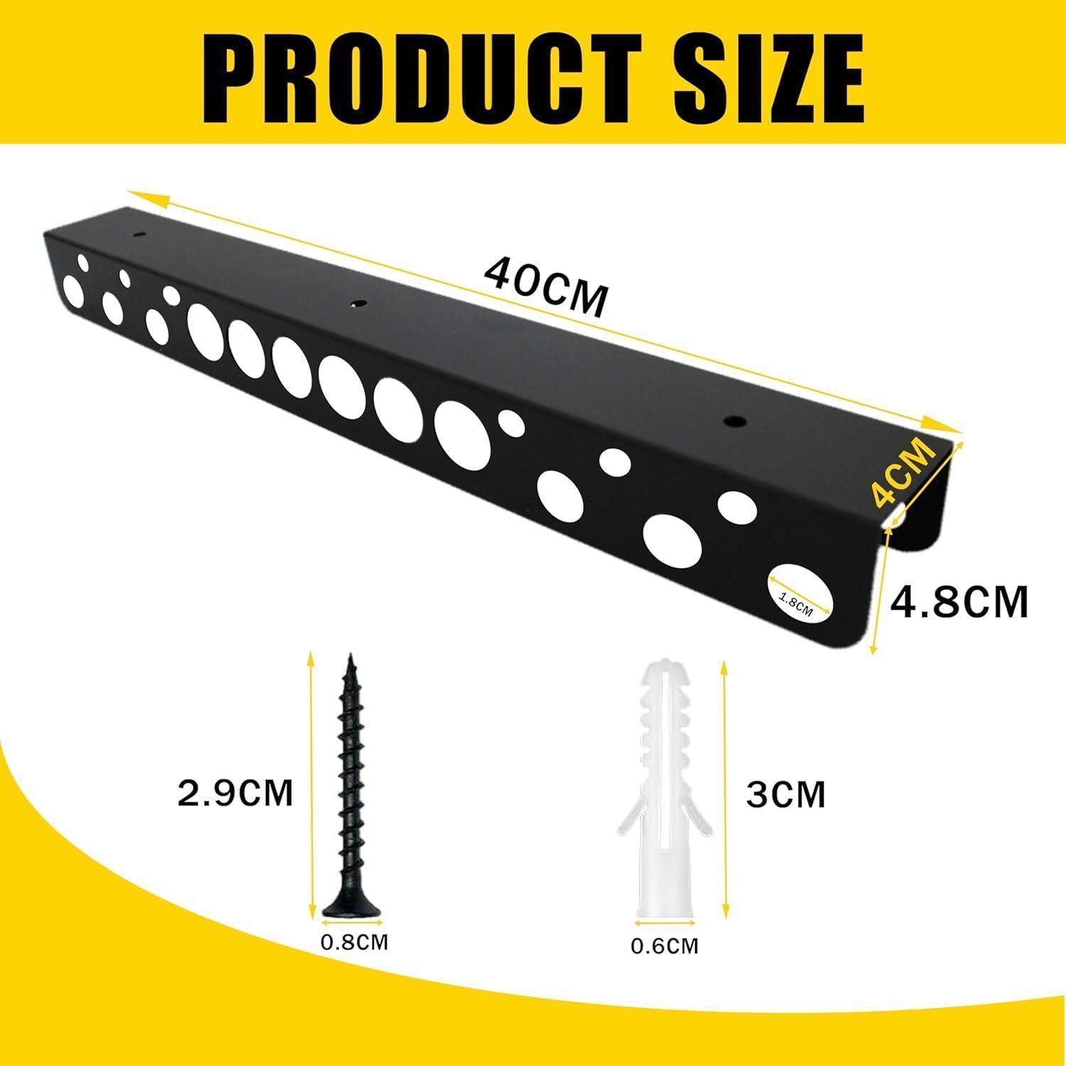 LuxusKollektion Werkzeughalter Zangenhalter Wandhalterung 2er Set 40cm Werkzeug Werkstatt Schwarz
