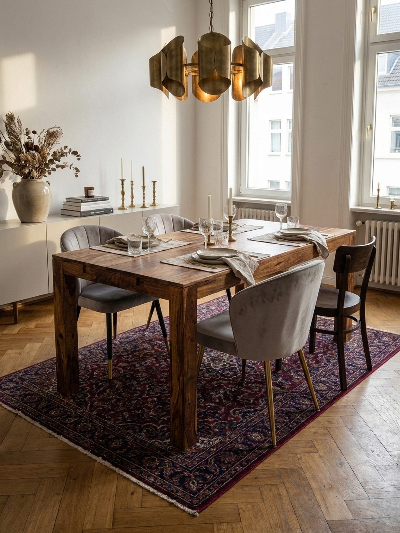 KADIMA DESIGN Esstisch Esszimmertisch 120-200 cm Massivholz Zeitlos Küchentisch Ausziehbar (Esszimmer), Verlängerbar, Speisetisch Groß Rechteckig Schlicht, Holztisch