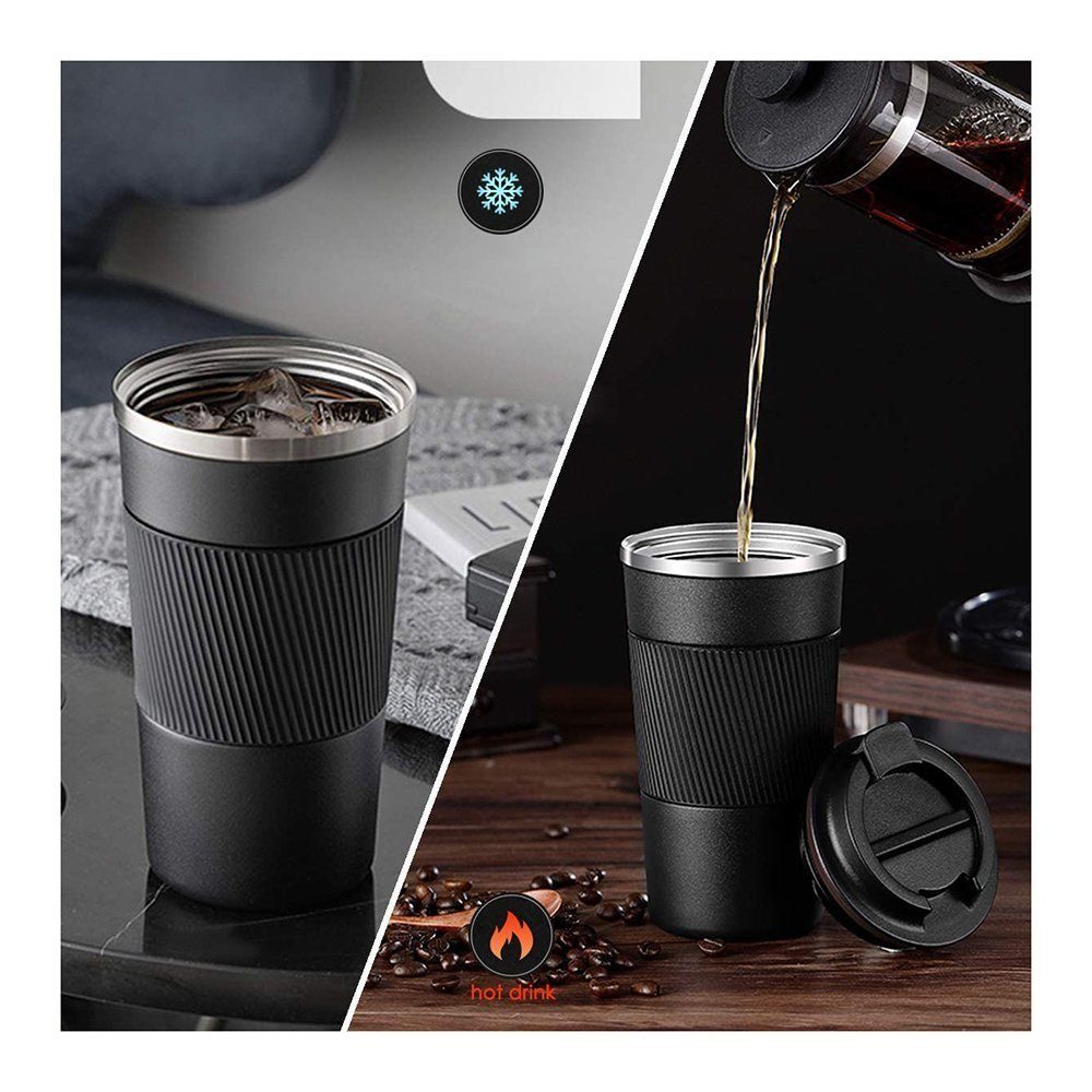 TUABUR Tasse Kaffeebecher zum Reisebecher Mitnehmen Edelstahl aus