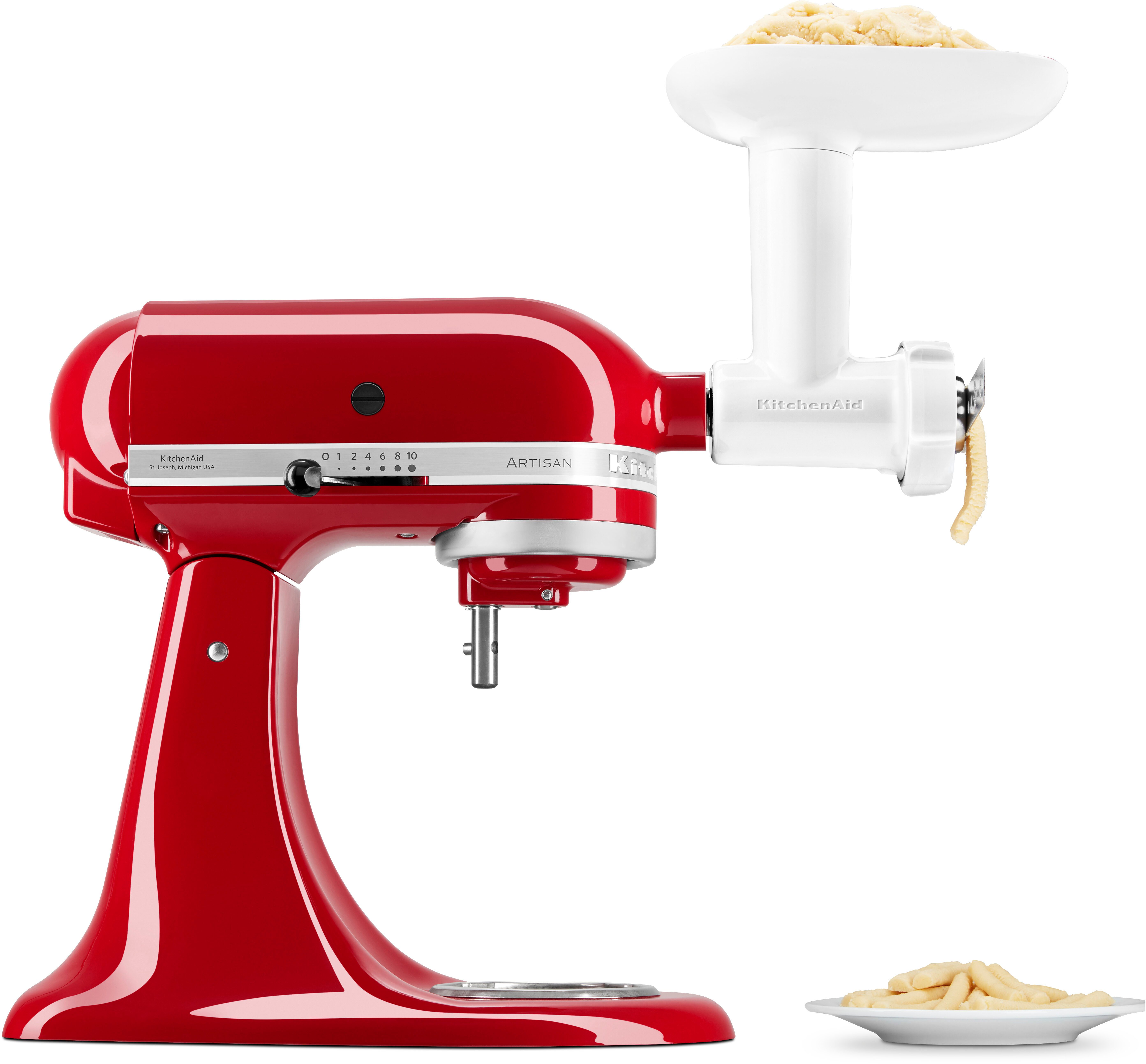 KitchenAid Fleischwolfaufsatz 5KSMFGA, Zubehör für alle KitchenAid Küchenmaschinen, z. B. KitchenAid 4,8 Liter, KitchenAid 6,6 Liter oder KitchenAid 6,9 Liter.