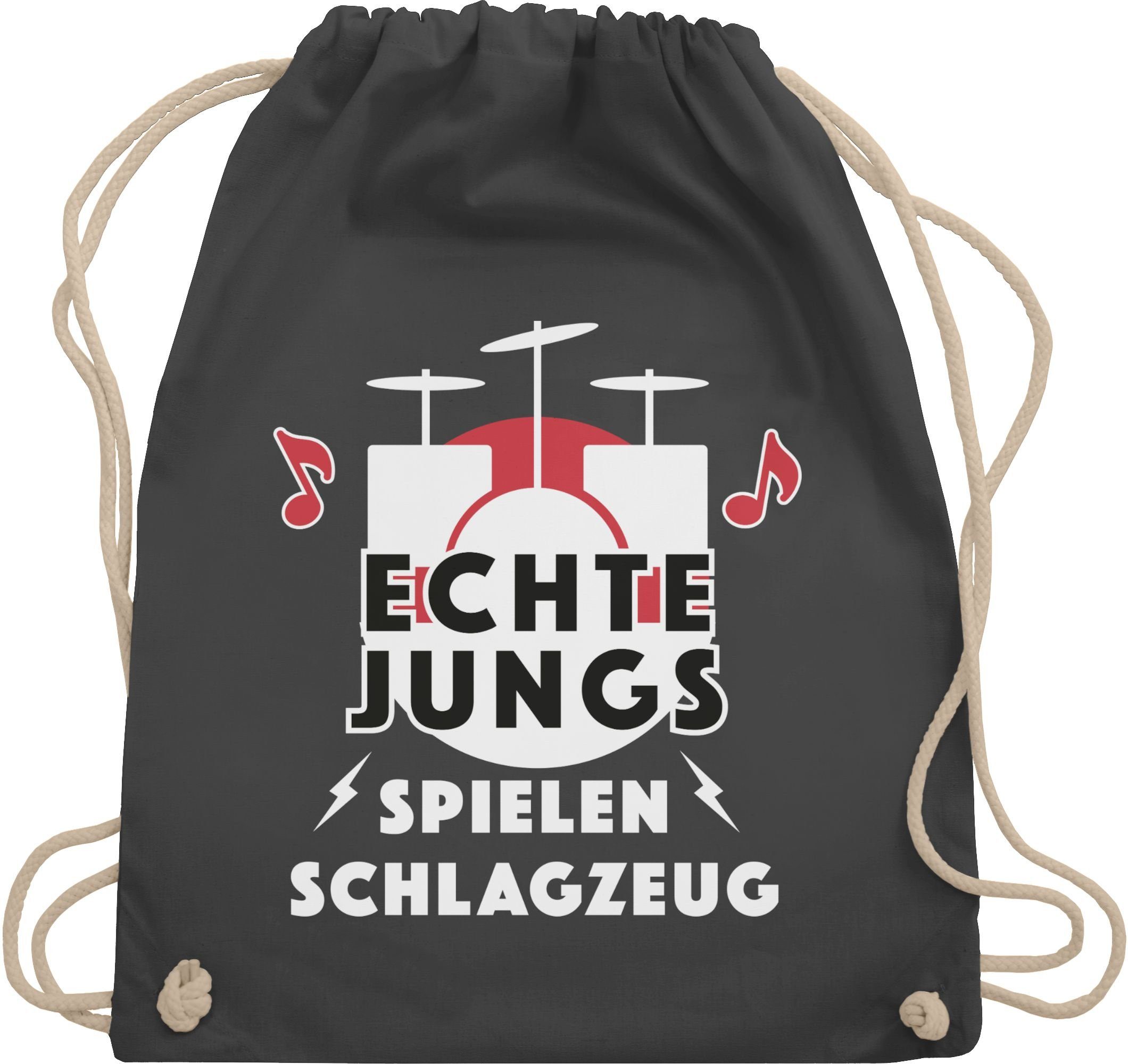 Shirtracer Turnbeutel Echte Jungs spielen Schlagzeug, Statement Sprüche
