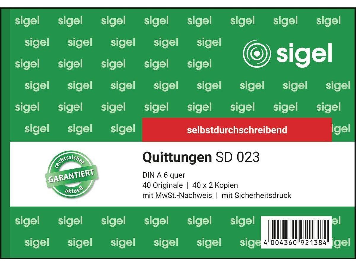 Sigel Notizblock Quittungsblock selbstdurchschreibend A6 quer 40 Sätze 3-fach