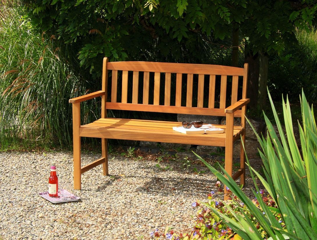 acamp Sitzbank 2-Sitzer Gartenbank aus Holz Woody (Gartenmöbel), Bank, Parkbank, 2-Sitzer, 110x56x86