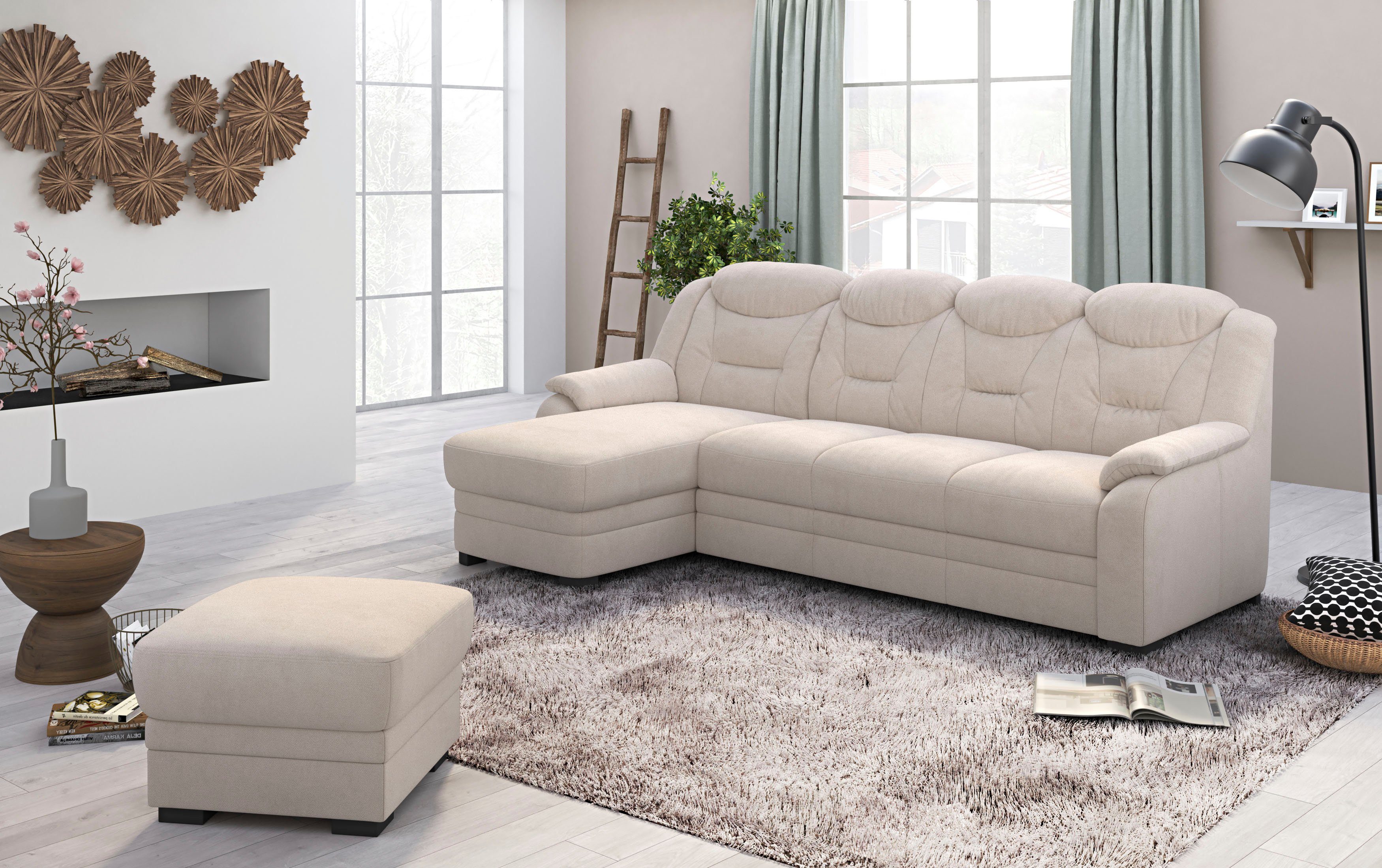 COTTA Ecksofa "Marcus L-Form", wahlweise mit Bettfunktion günstig online kaufen