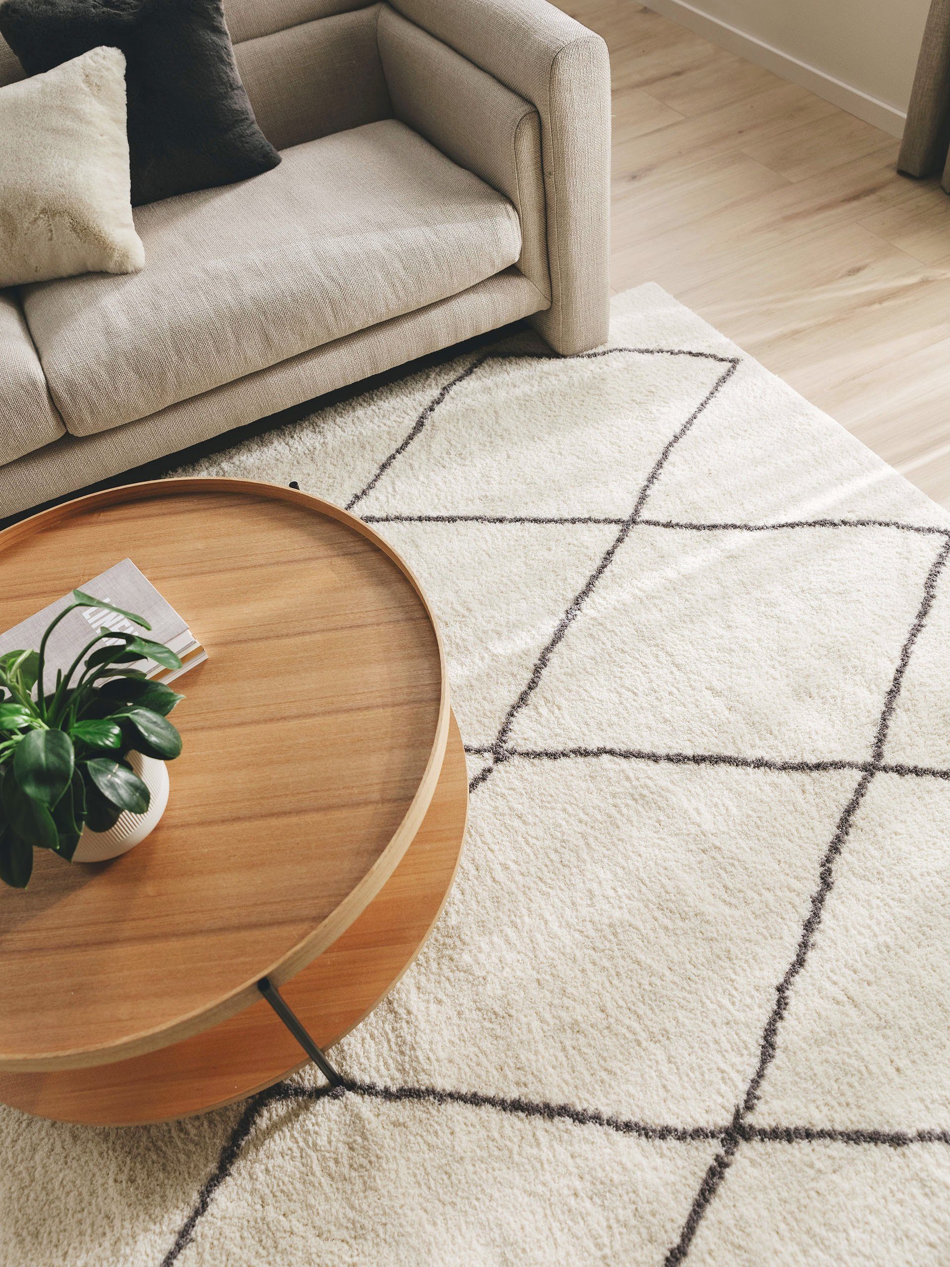 benuta Hochflor-Teppich Benno, rechteckig, Höhe: 21 mm, Teppich Wohnzimmer, Schlafzimmer, Esszimmer, Flur, Kunstfaser, Cozy